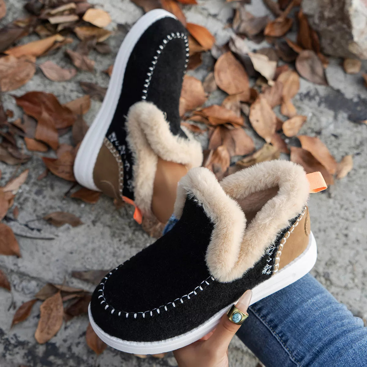 Round Toe Winter Ankle Boots - Lilixa.store