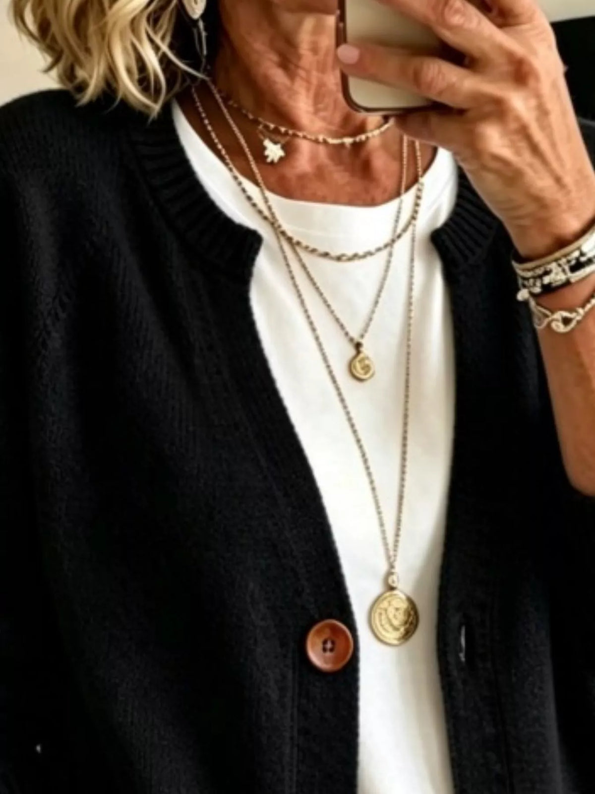 Full Size Button Up Raglan Sleeve Cardigan Plus Size