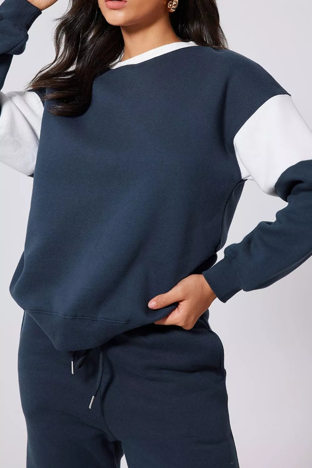 Drop Shoulder Loose Sweatshirt and Joggers Active Set - Lilixa.store