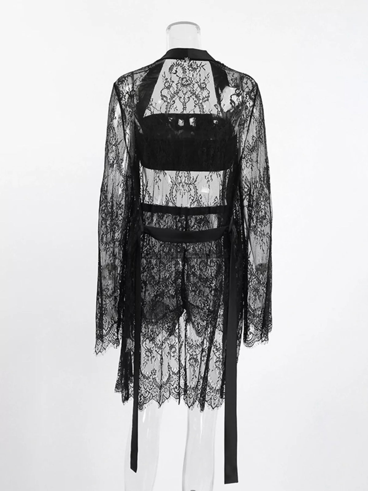 Lace Tube Top & Cardigan and Shorts Three-Piece Lounge Set - Lilixa.store