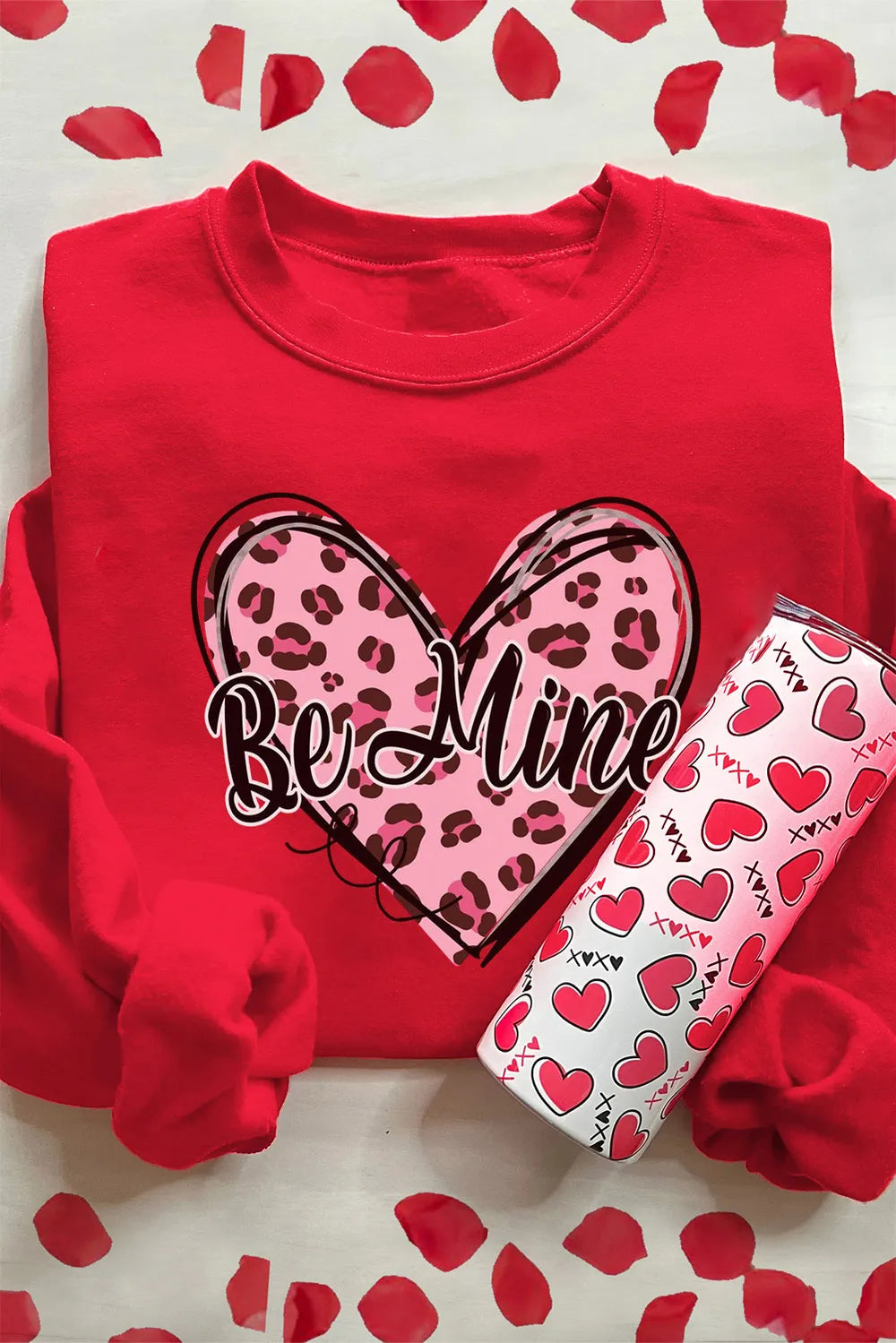 Valentine's Day BE MINE Heart Long Sleeve Sweatshirt - Lilixa.store