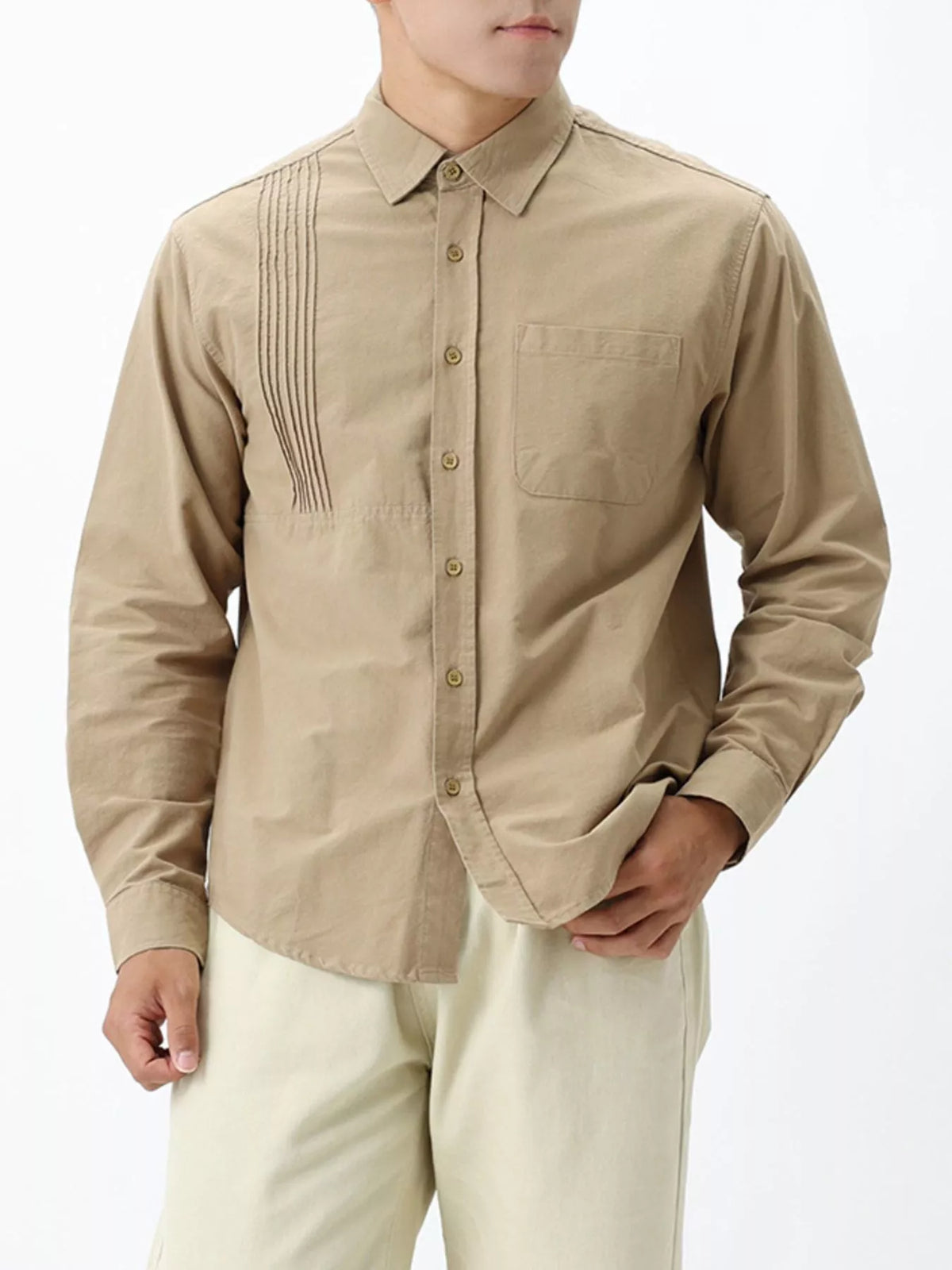 Men's Plus Size Button Up Long Sleeve Shirt