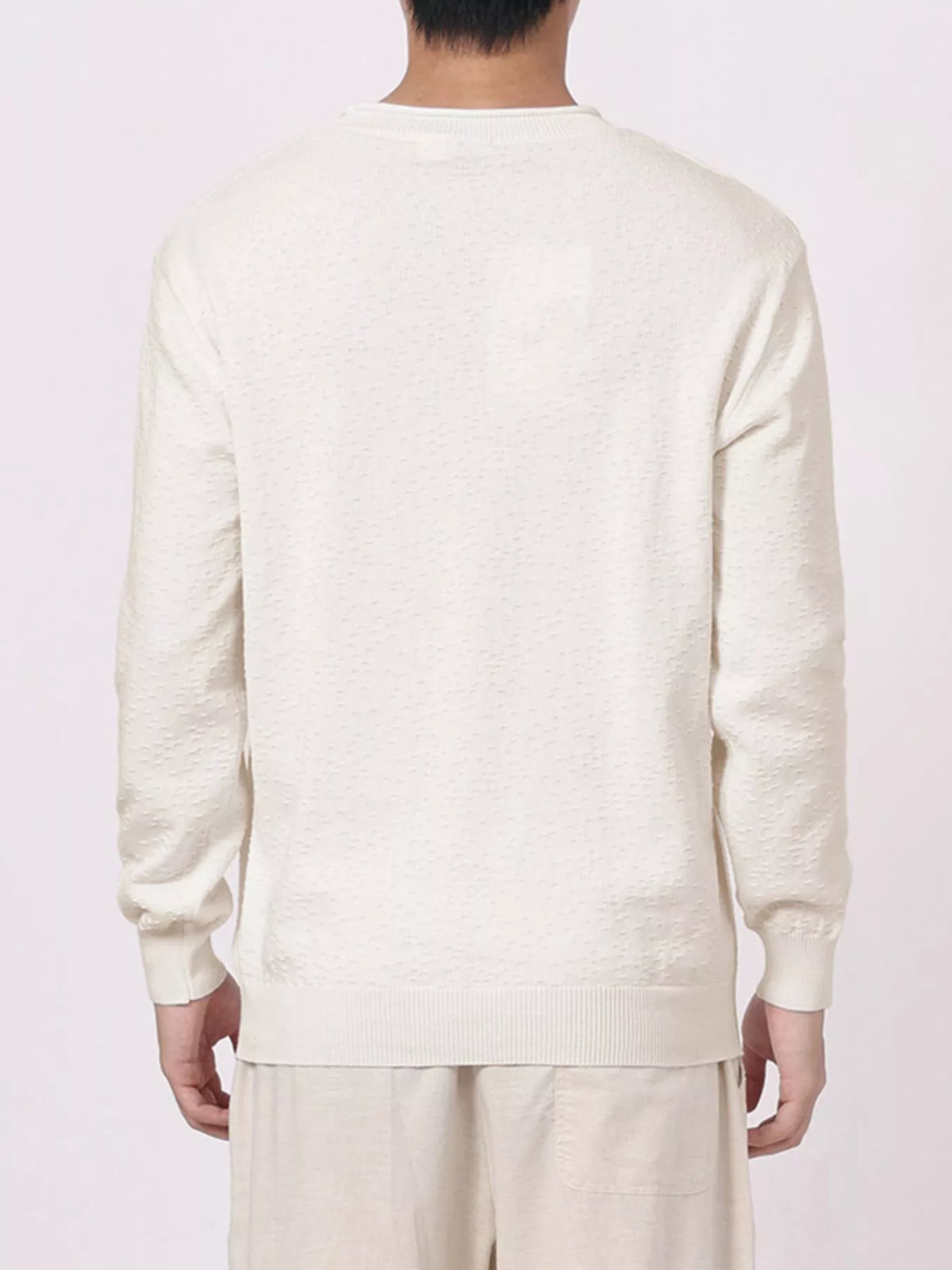 Men's Plus Size Textured Crew Neck Sweater, view 2