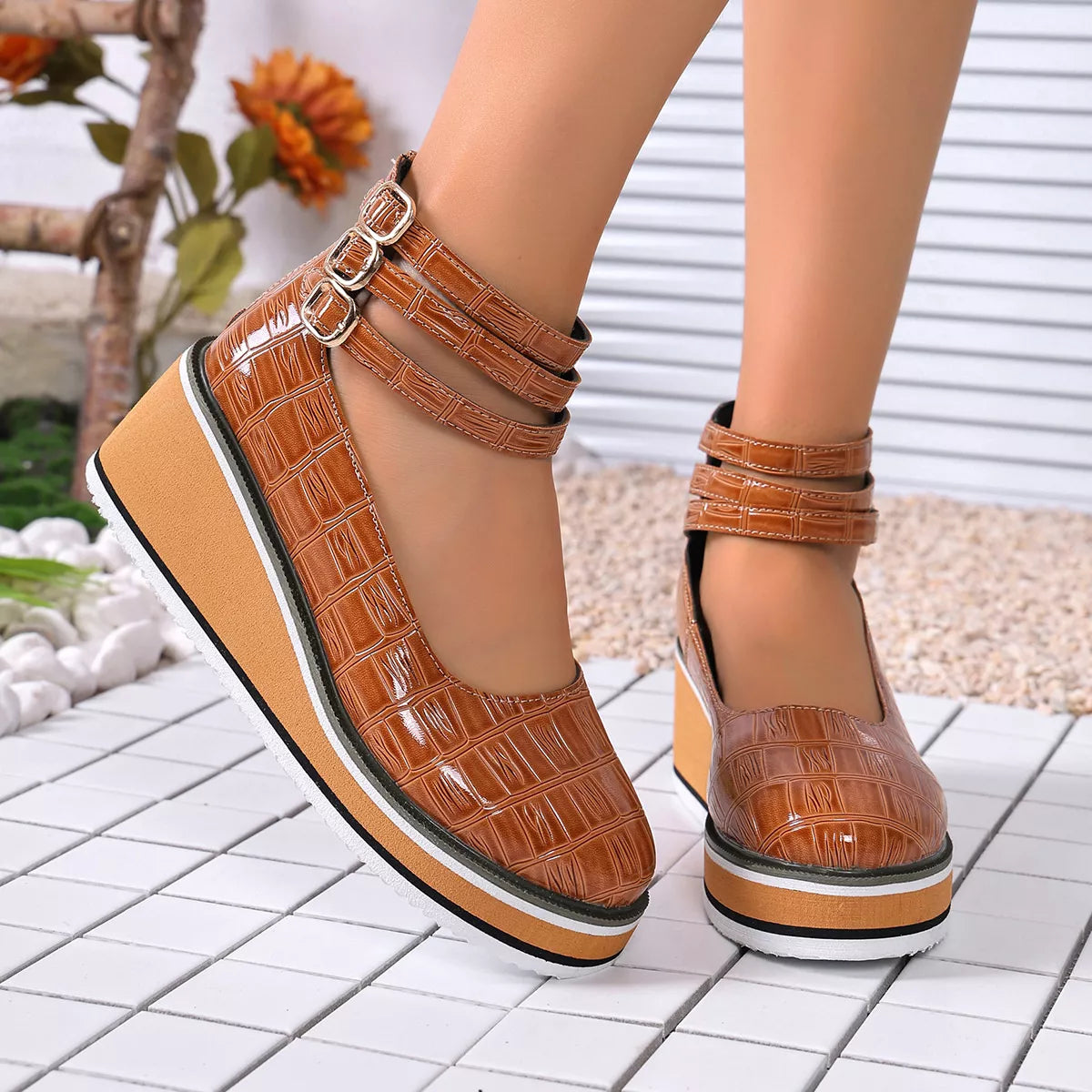 Multi-Strap Wedge Pumps - Lilixa.store