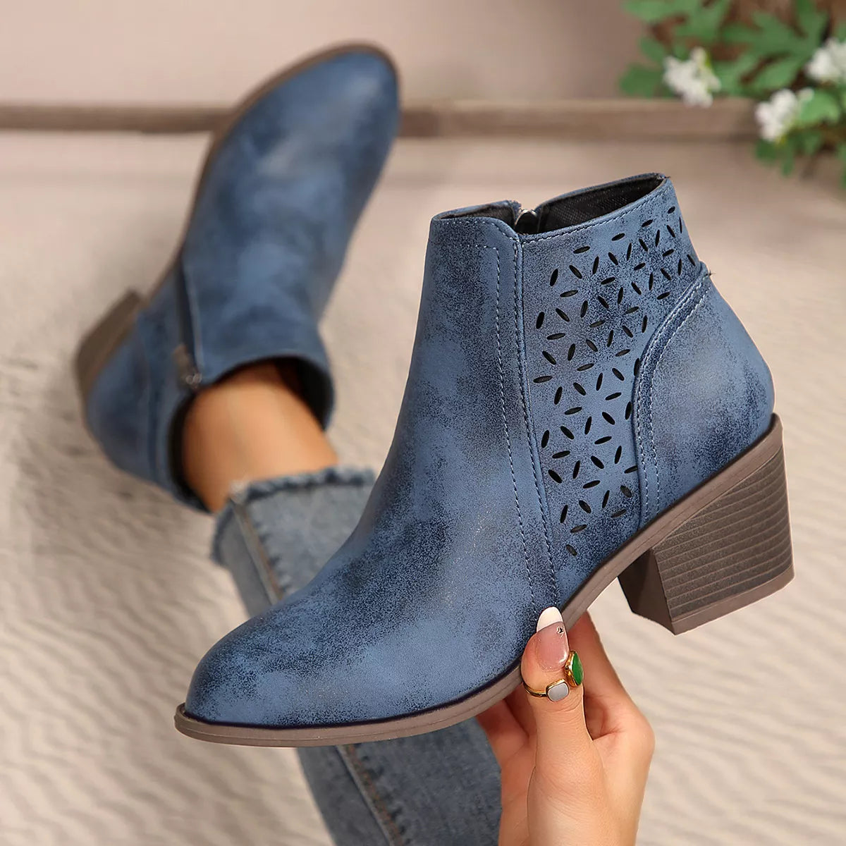 Point Toe Block Heels Boots - Lilixa.store