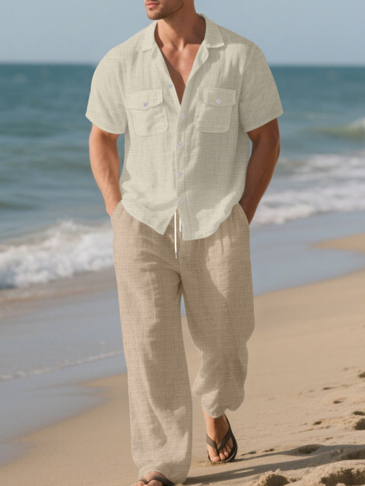 Men's Full Size Casual Button Up Shirt and Pants Set Plus Size - Lilixa.store