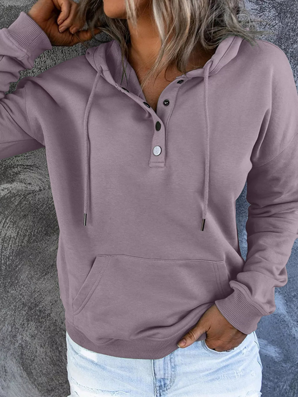 Full Size Kangaroo Pocket Drawstring Long Sleeve Hoodie Plus Size - Lilixa.store