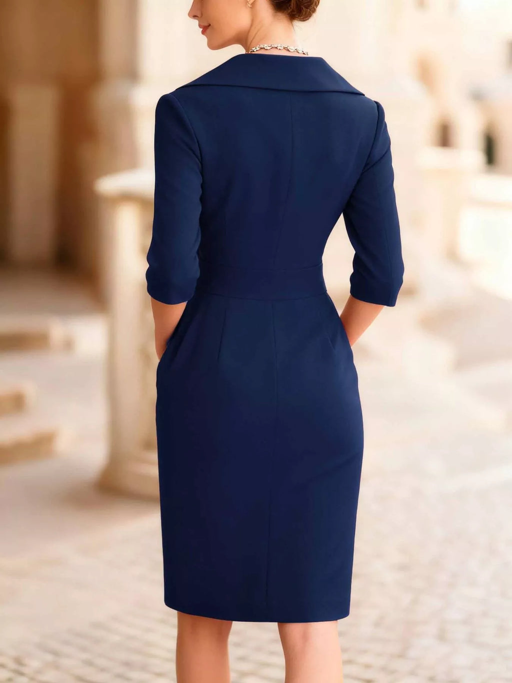 Surplice Long Sleeve Dress - Lilixa.store