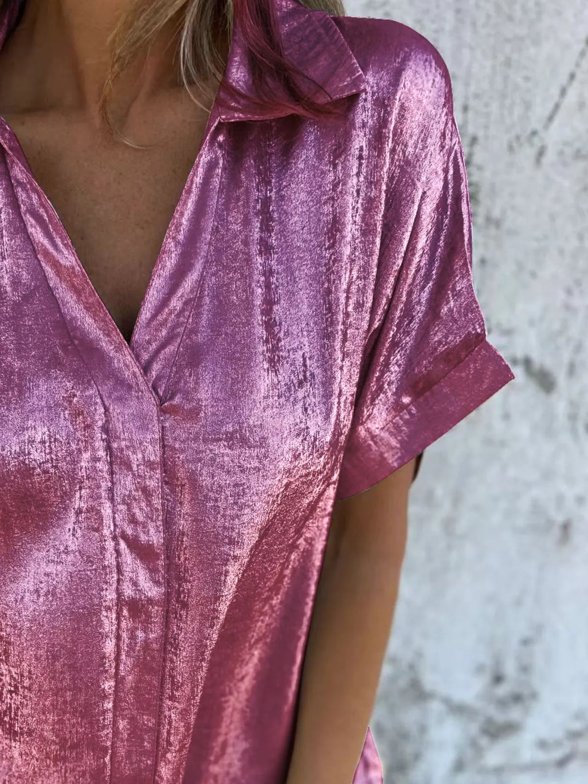 Full Size Collared Neck Short Sleeve Shirt Plus Size - Lilixa.store