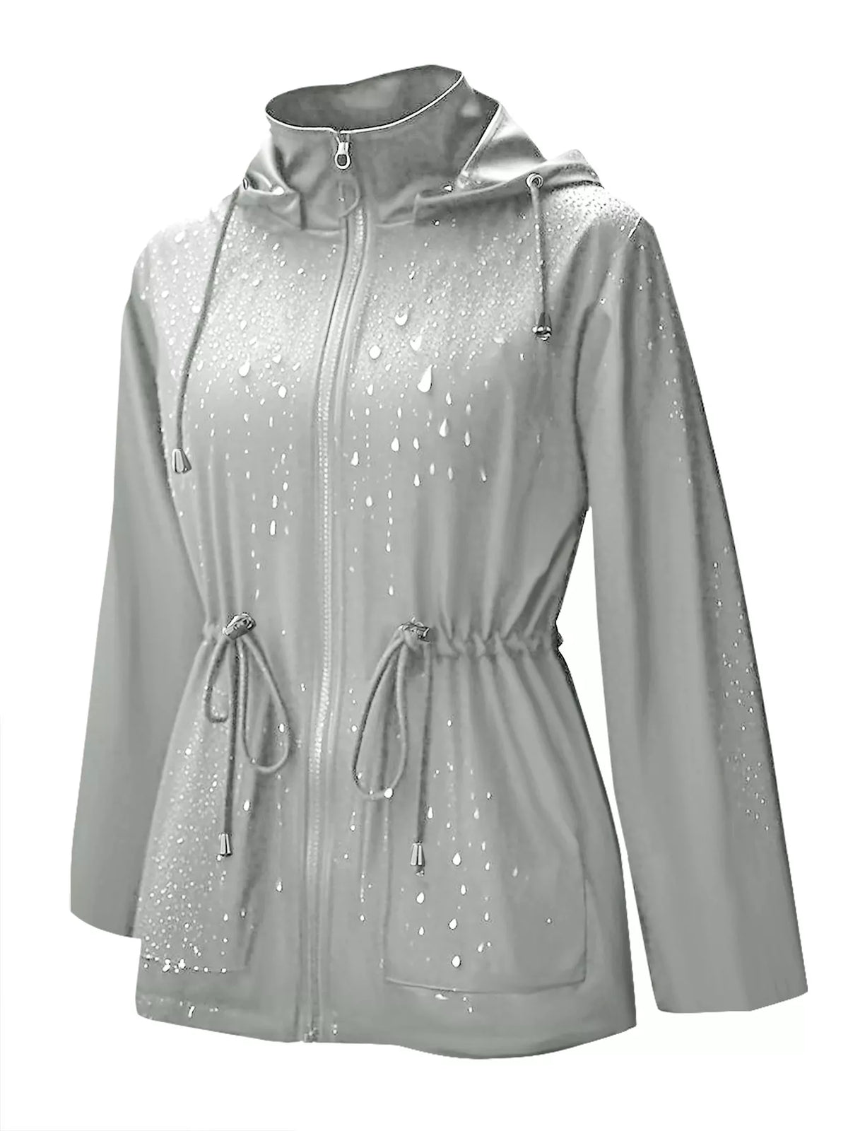 Zip Up Waterproof Hooded Outerwear - Lilixa.store