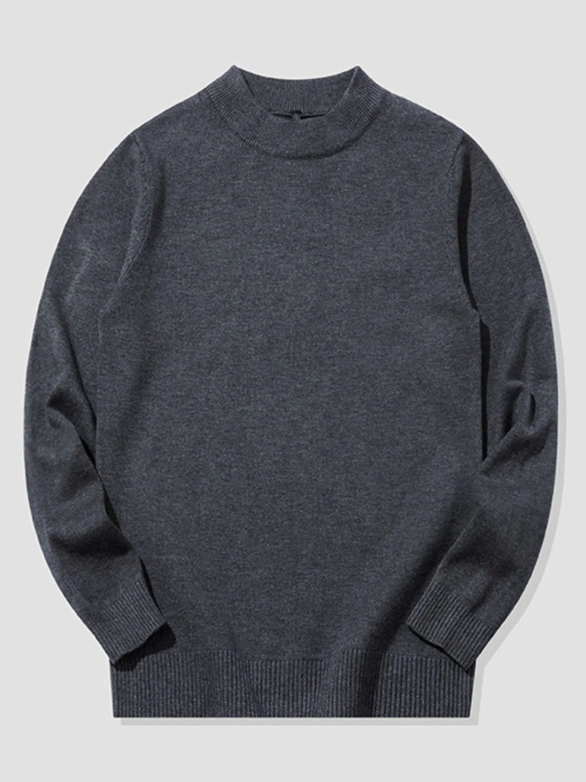 Men's Plus Size Ribbed Hem Long Sleeve Sweater