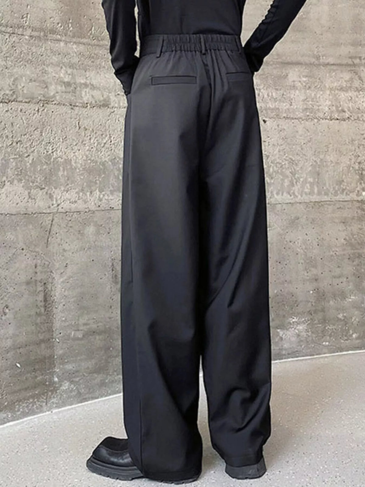 Men's Wide Leg Dress Pants in Black, view 3