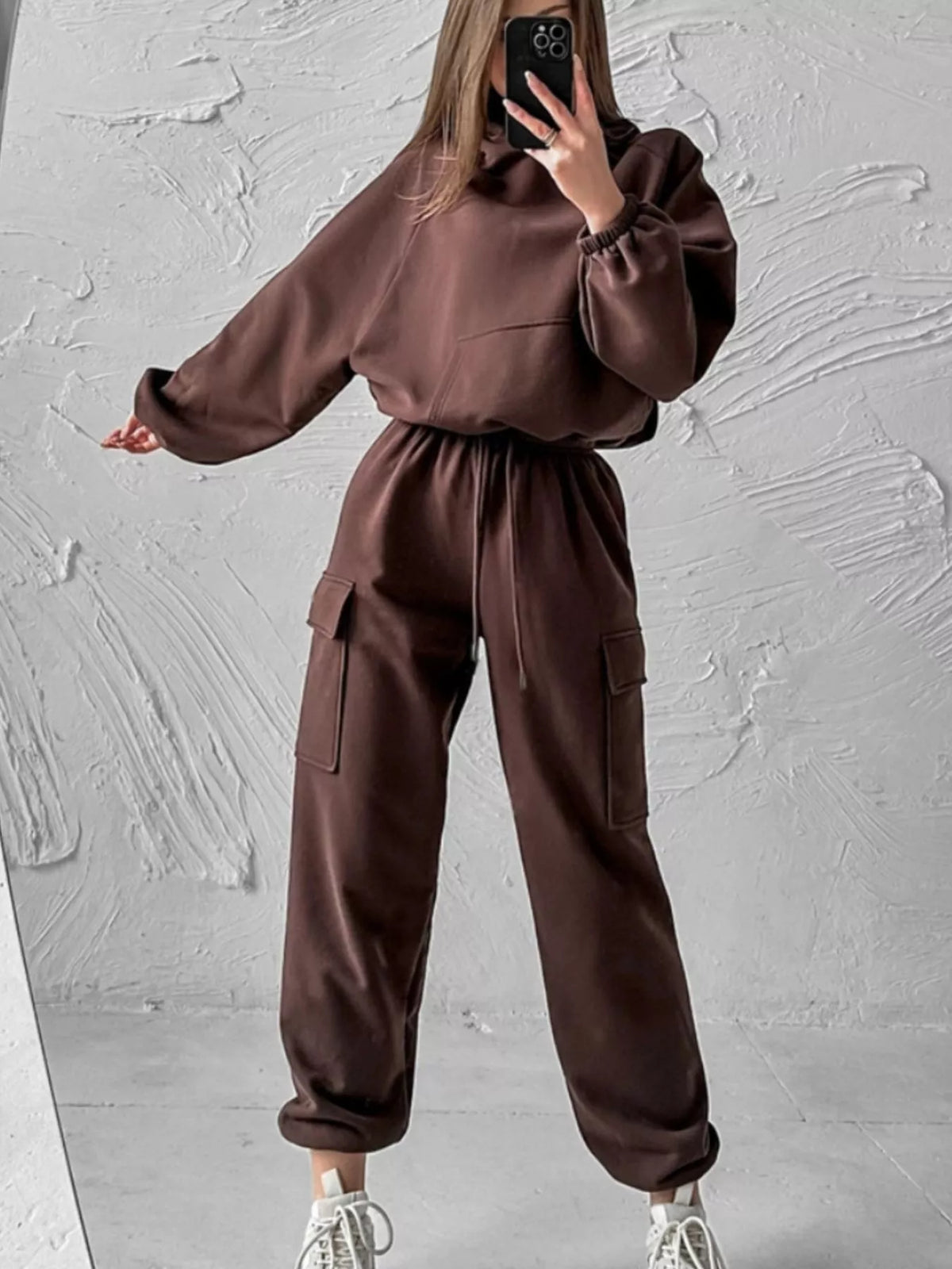 Kangaroo Pocket Hoodie and Joggers Set - Lilixa.store