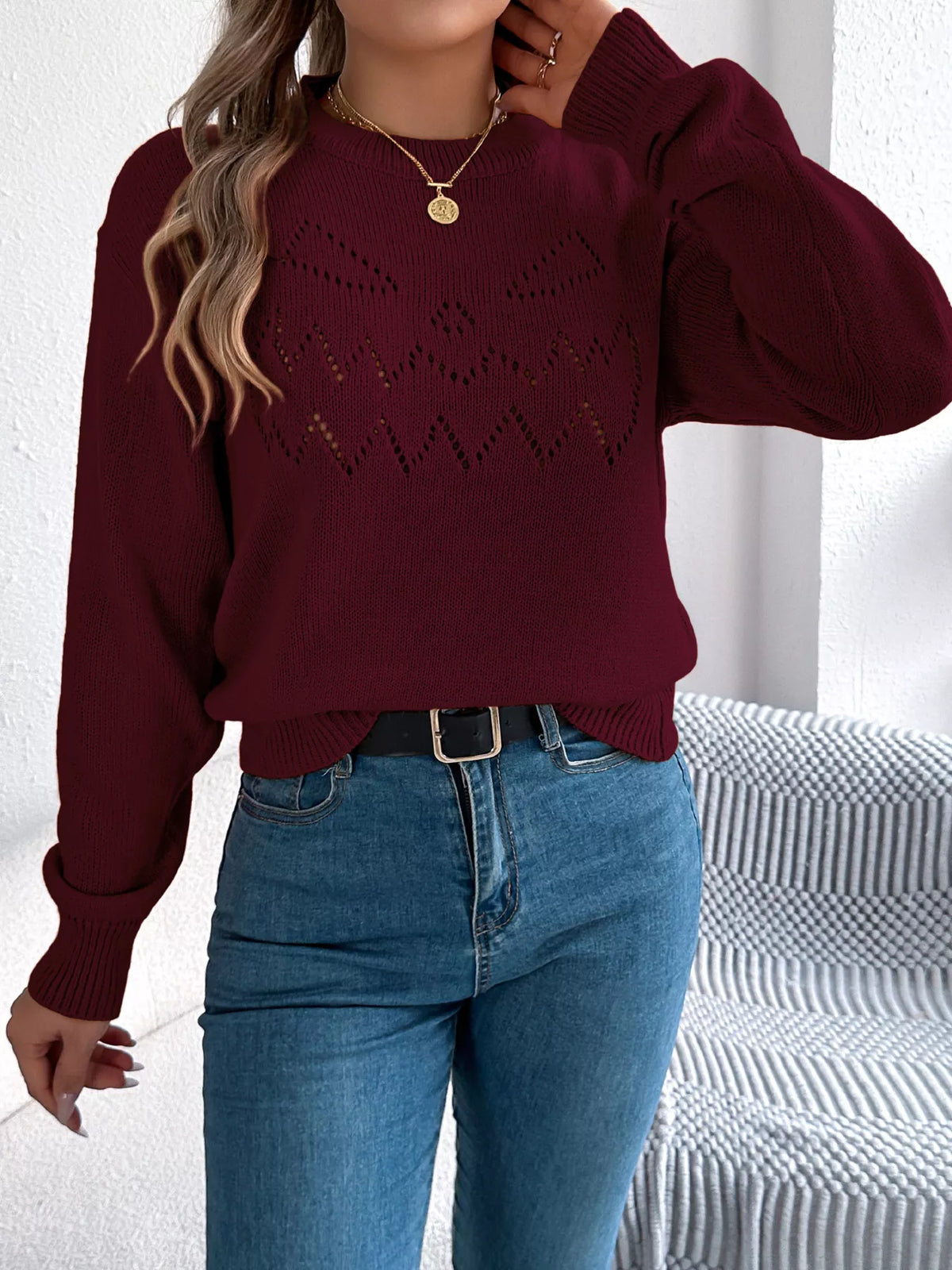 Halloween Pumpkin Face Knit Top, view 9