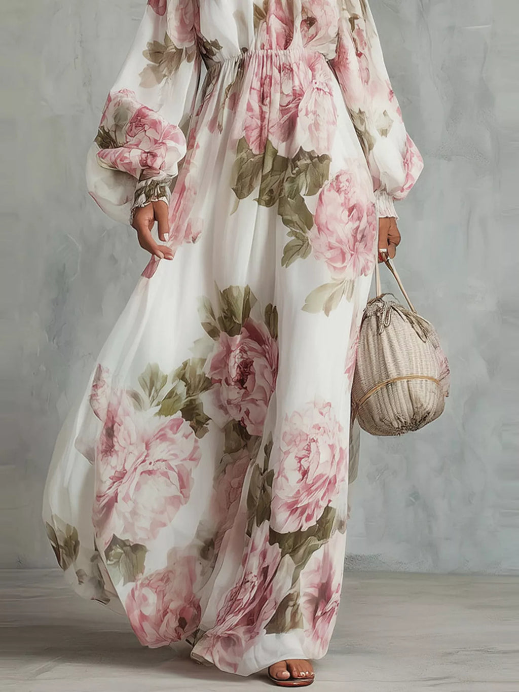 Floral Off Shoulder Maxi Dress - Lilixa.store