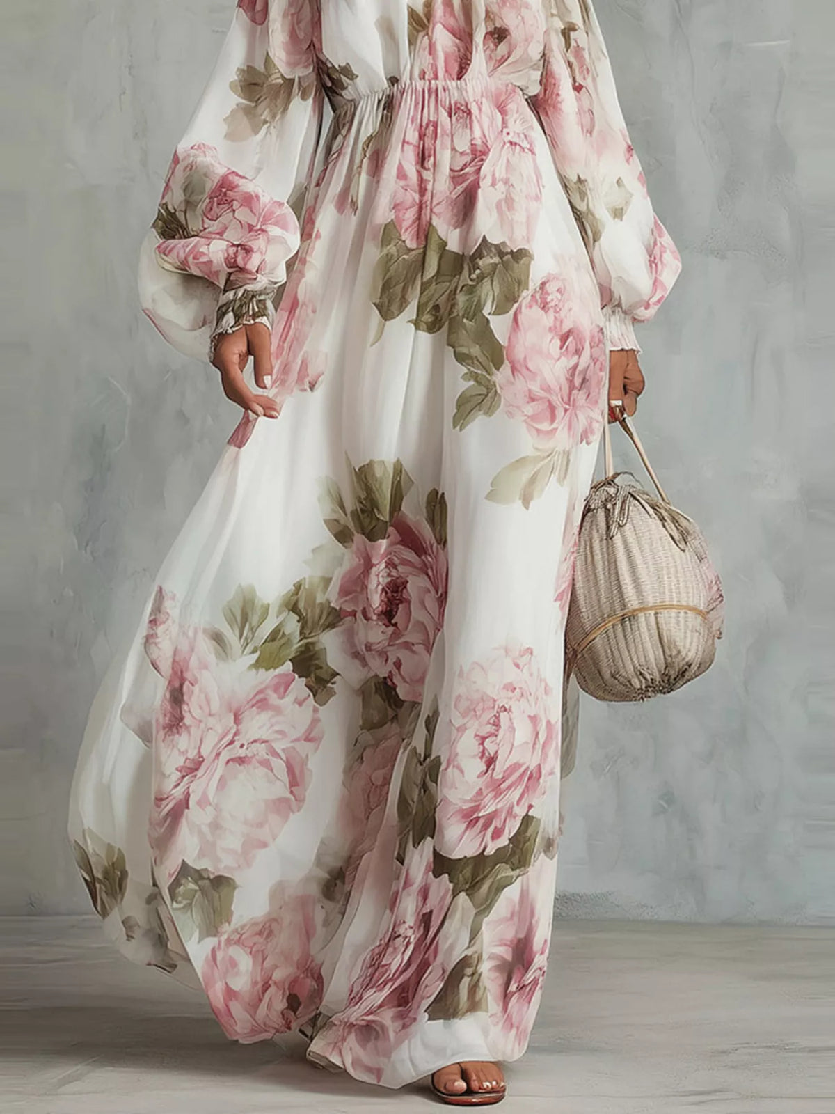 Floral Off Shoulder Maxi Dress - Lilixa.store