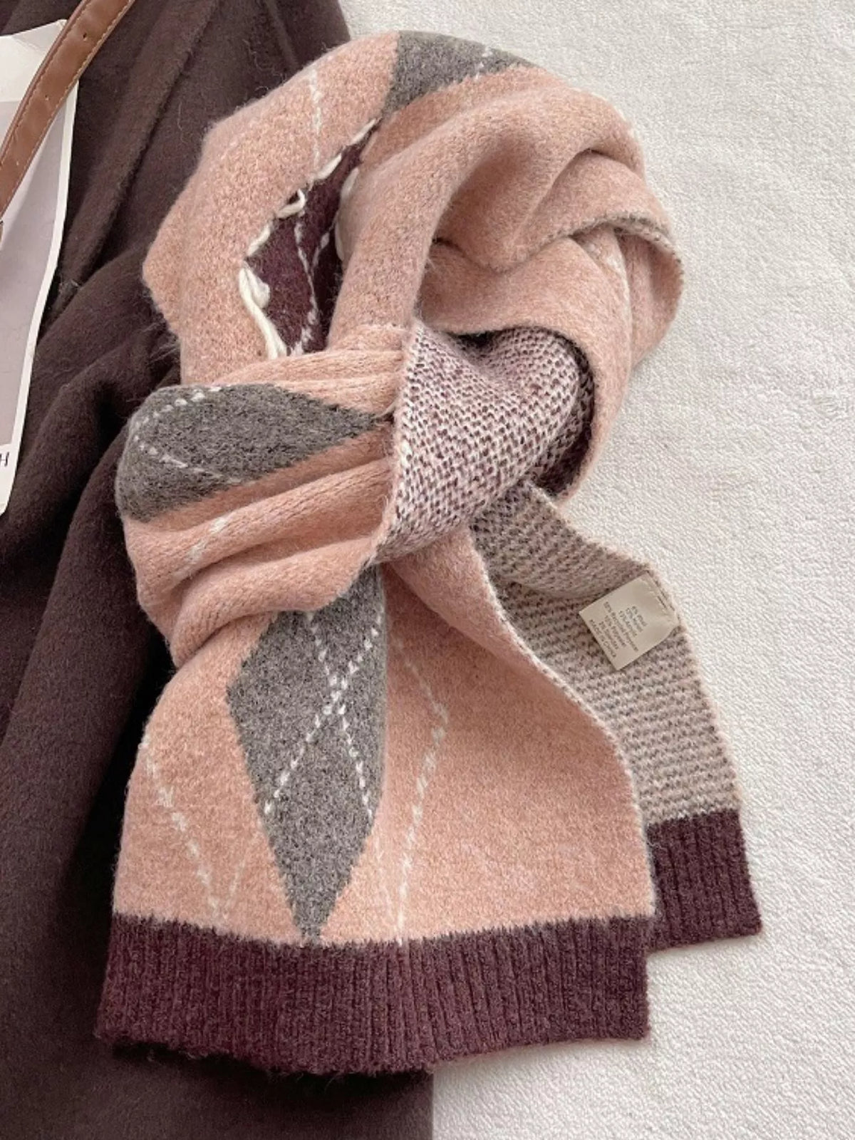 Classic Argyle Knitted Winter Scarf - Lilixa.store