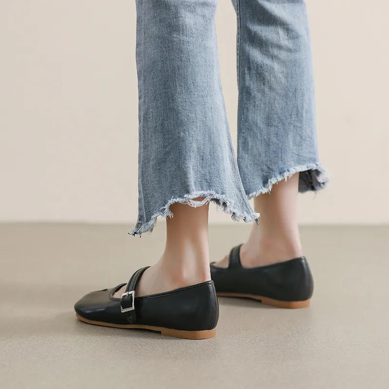 Split-Toe Flat Slip-Ons, view 3
