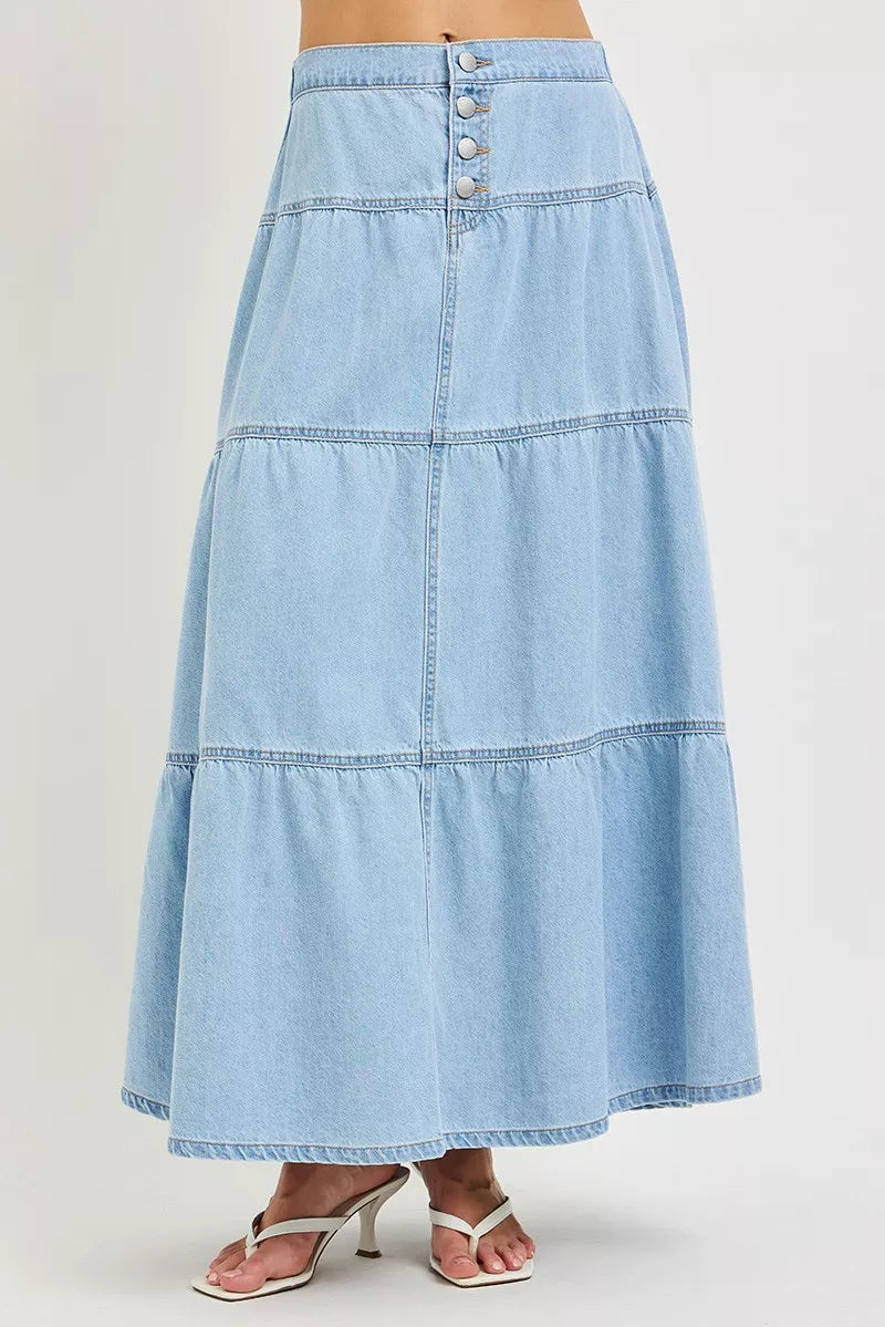 RISEN High Rise Ruffle Long Skirts - Lilixa.store