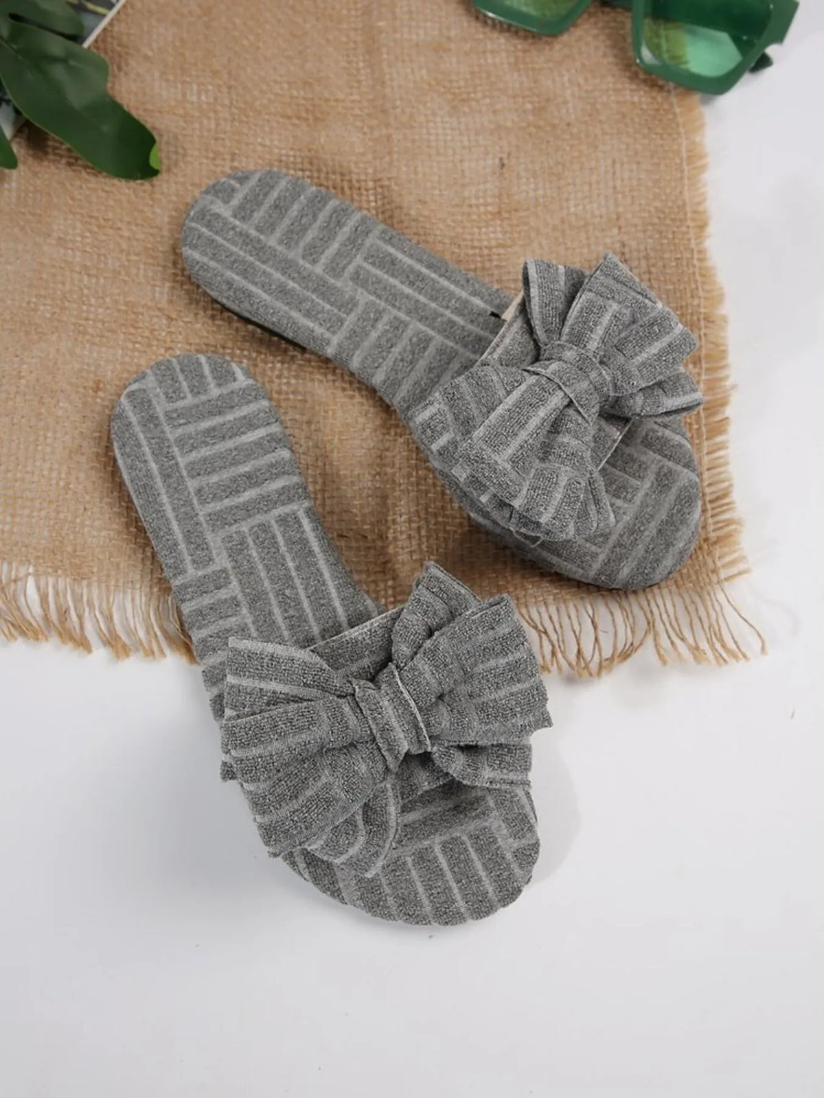 Bow Knot Open Toe Slippers - Lilixa.store