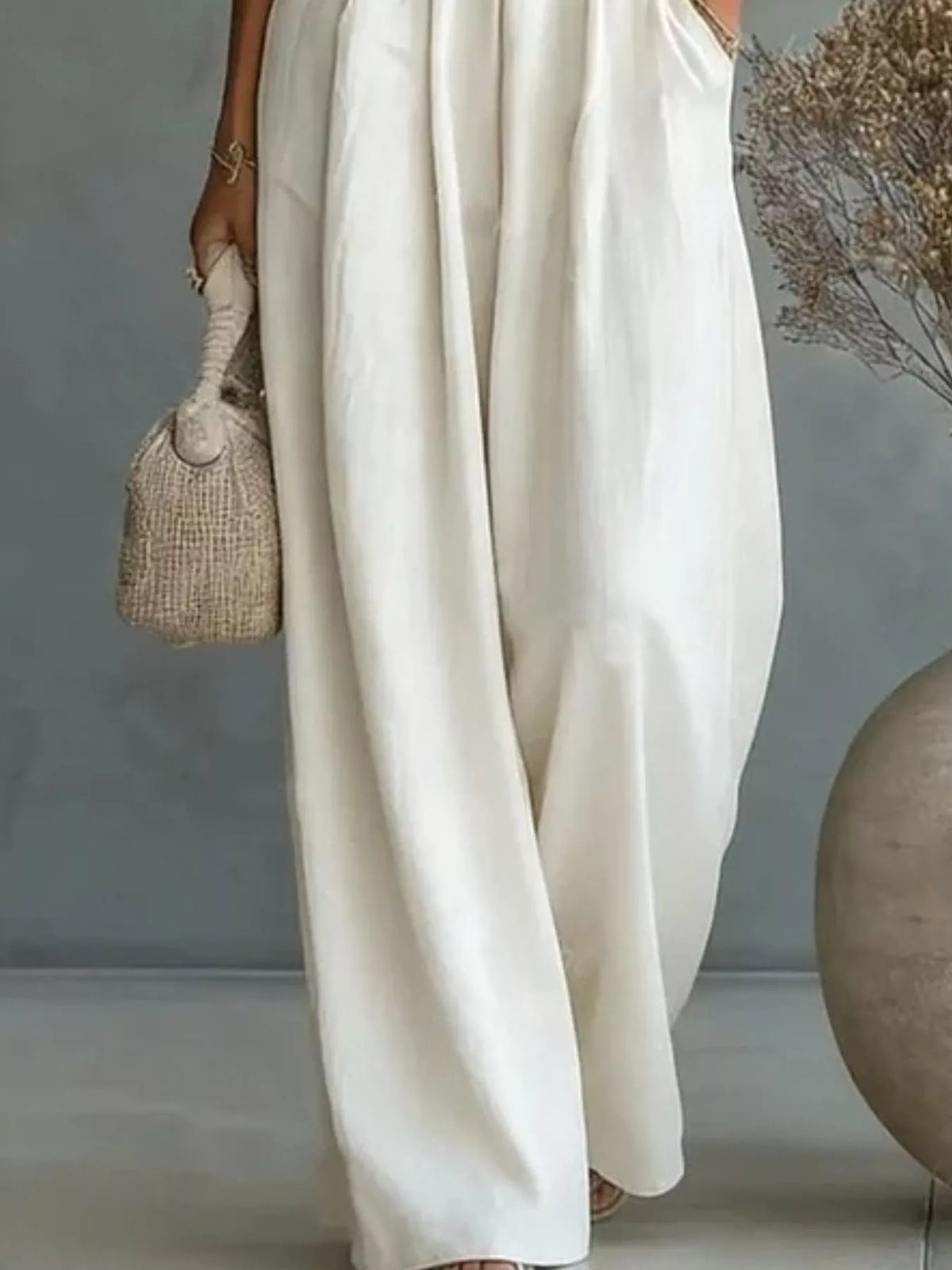 Full Size Half Sleeve Wide-Leg Jumpsuit Plus Size - Lilixa.store