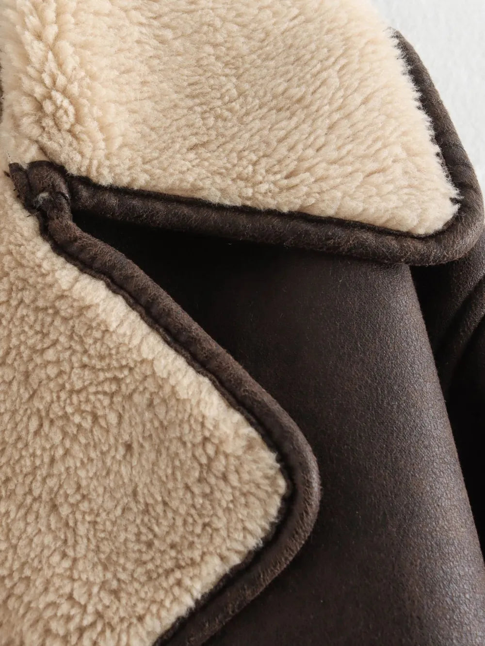 Collared Neck Long Sleeve Plush Jacket, view 7