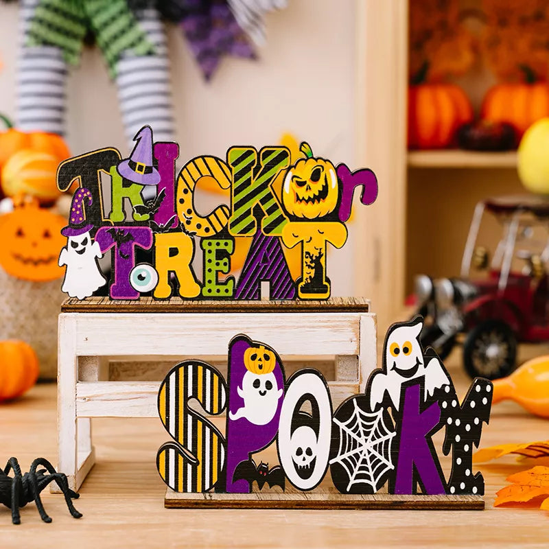 Halloween Wooden Decorative Tabletop Ornament - Lilixa.store