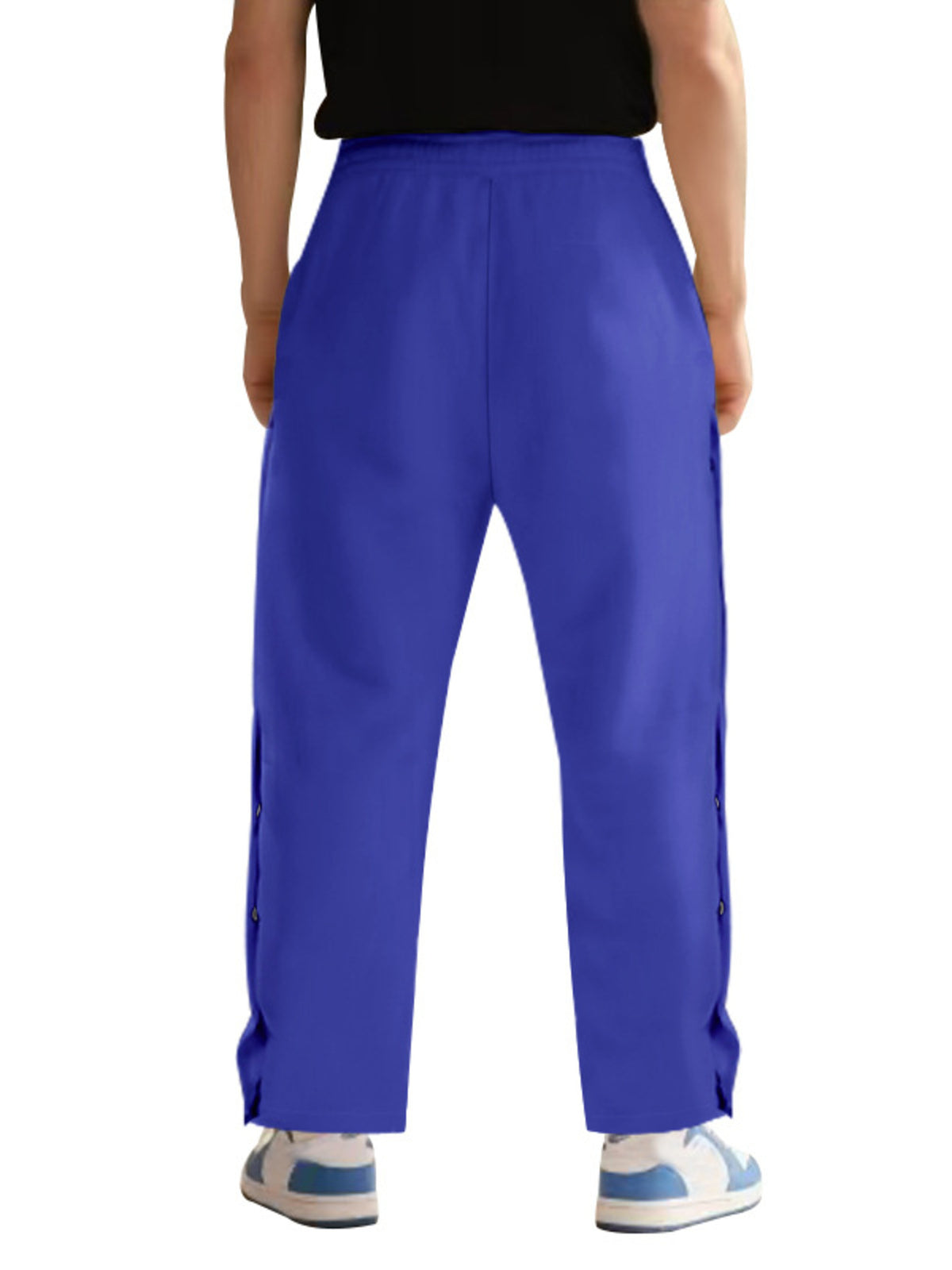 Men's Full Size Loose Fit Side Snap Button Track Pants Plus Size, view 4