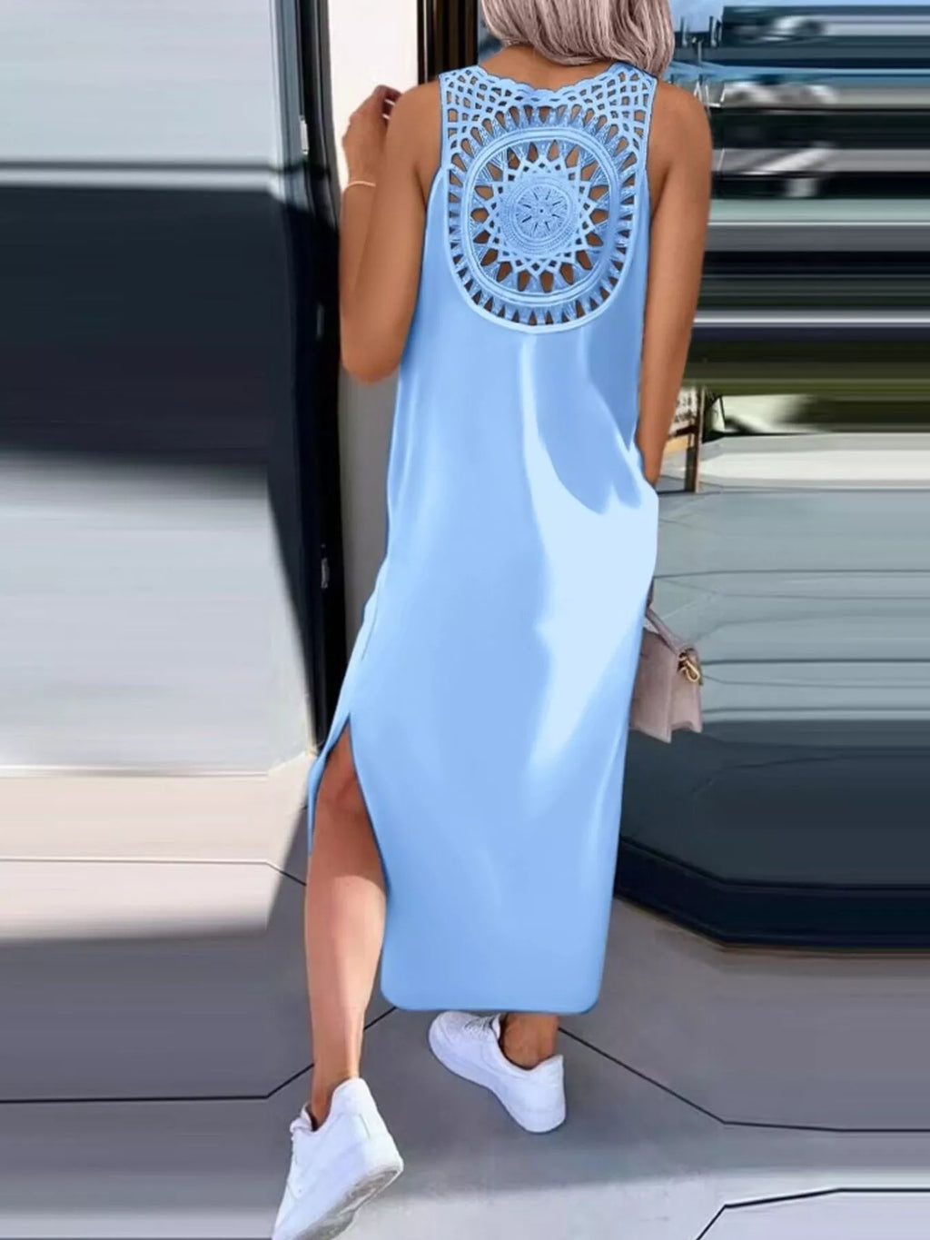 Side Slit Sleeveless Maxi Dress - Lilixa.store