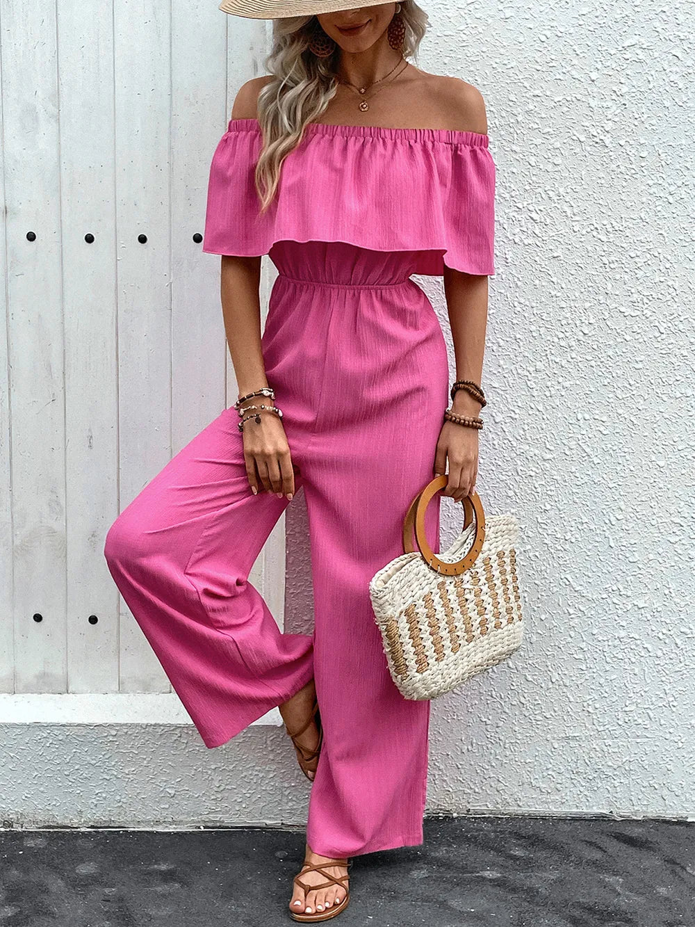 Perfee Off-Shoulder Wide Leg Jumpsuit - Lilixa.store