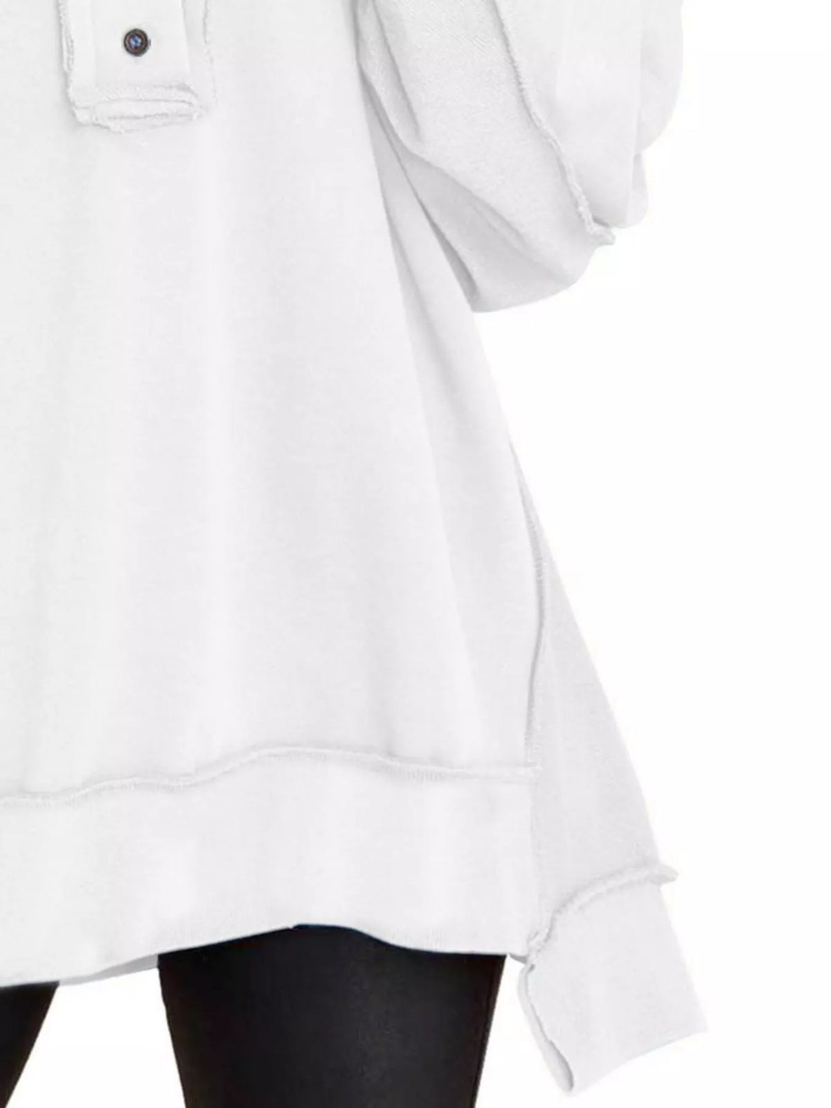 Half Snap Long Sleeve Sweatshirt - Lilixa.store