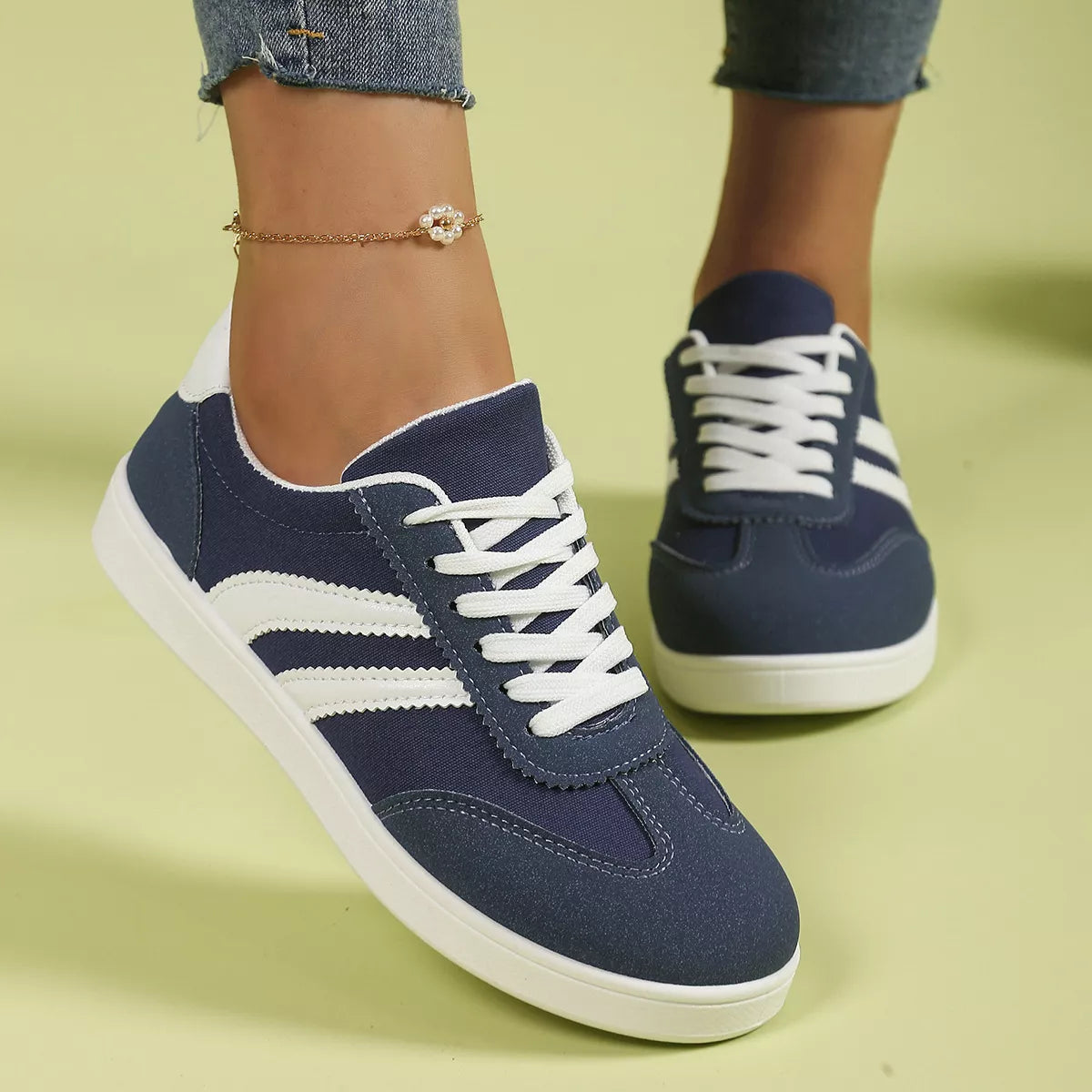 Casual Striped Flats Sneakers - Lilixa.store