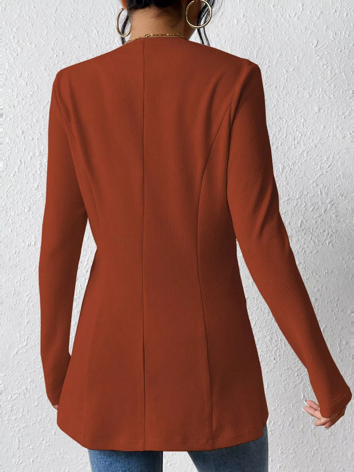One Button Long Sleeve Blazer - Lilixa.store