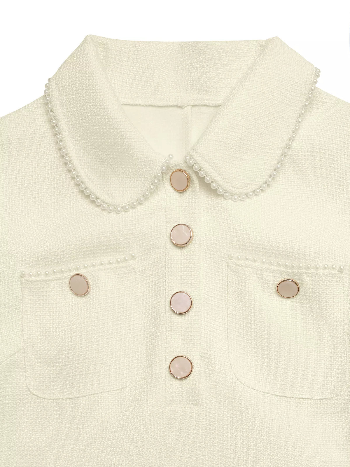 Peter Pan Collar Button-Front Tweed Mini Dress - Lilixa.store