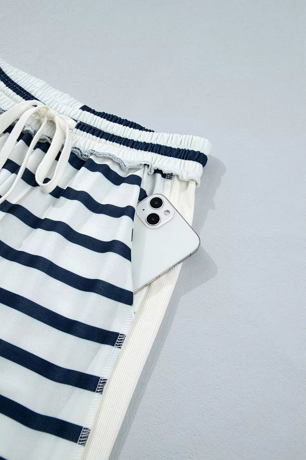 Striped Long Sleeve Top and Wide-Leg Pants Set