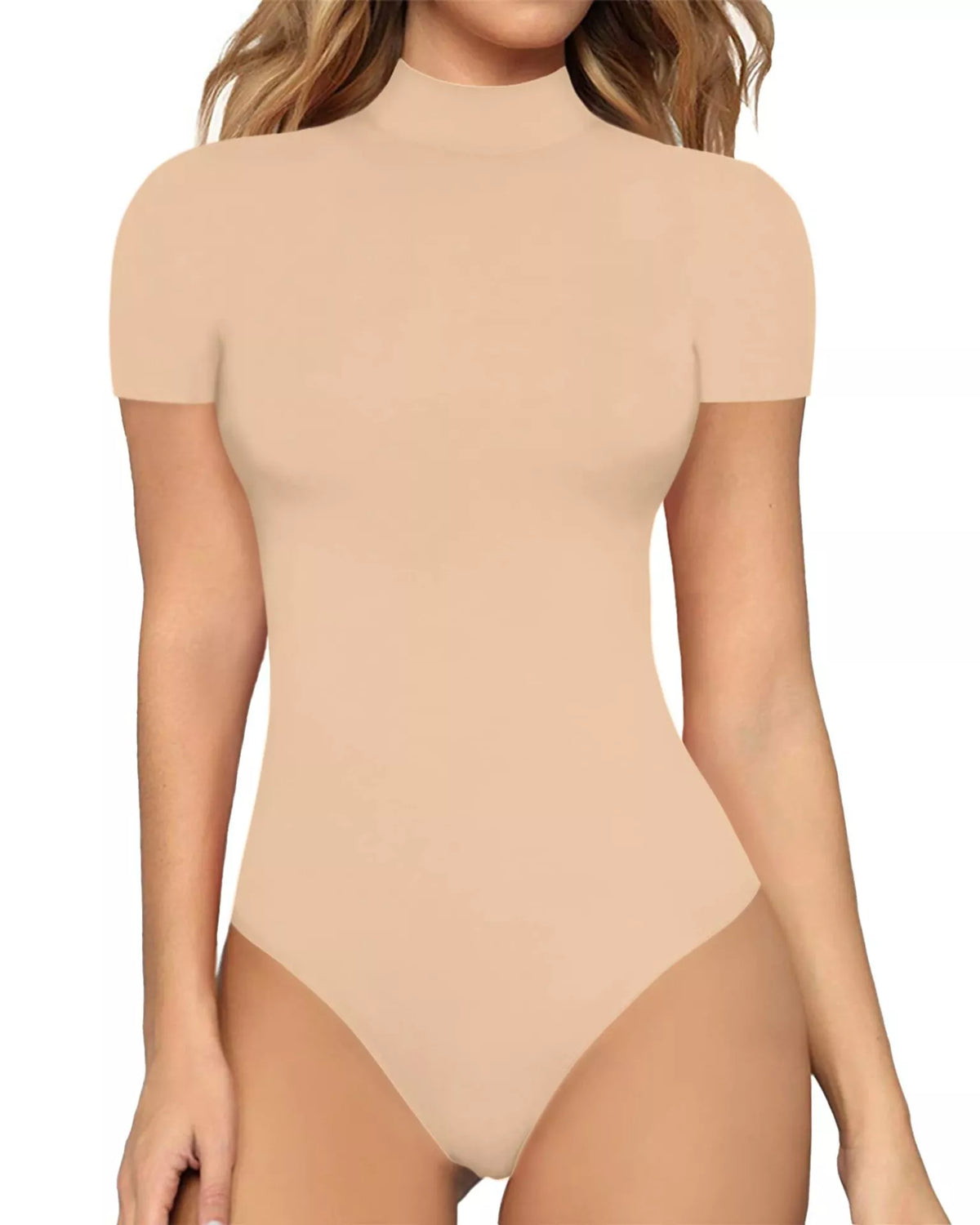 Mock Neck Short Sleeve Bodysuit - Lilixa.store