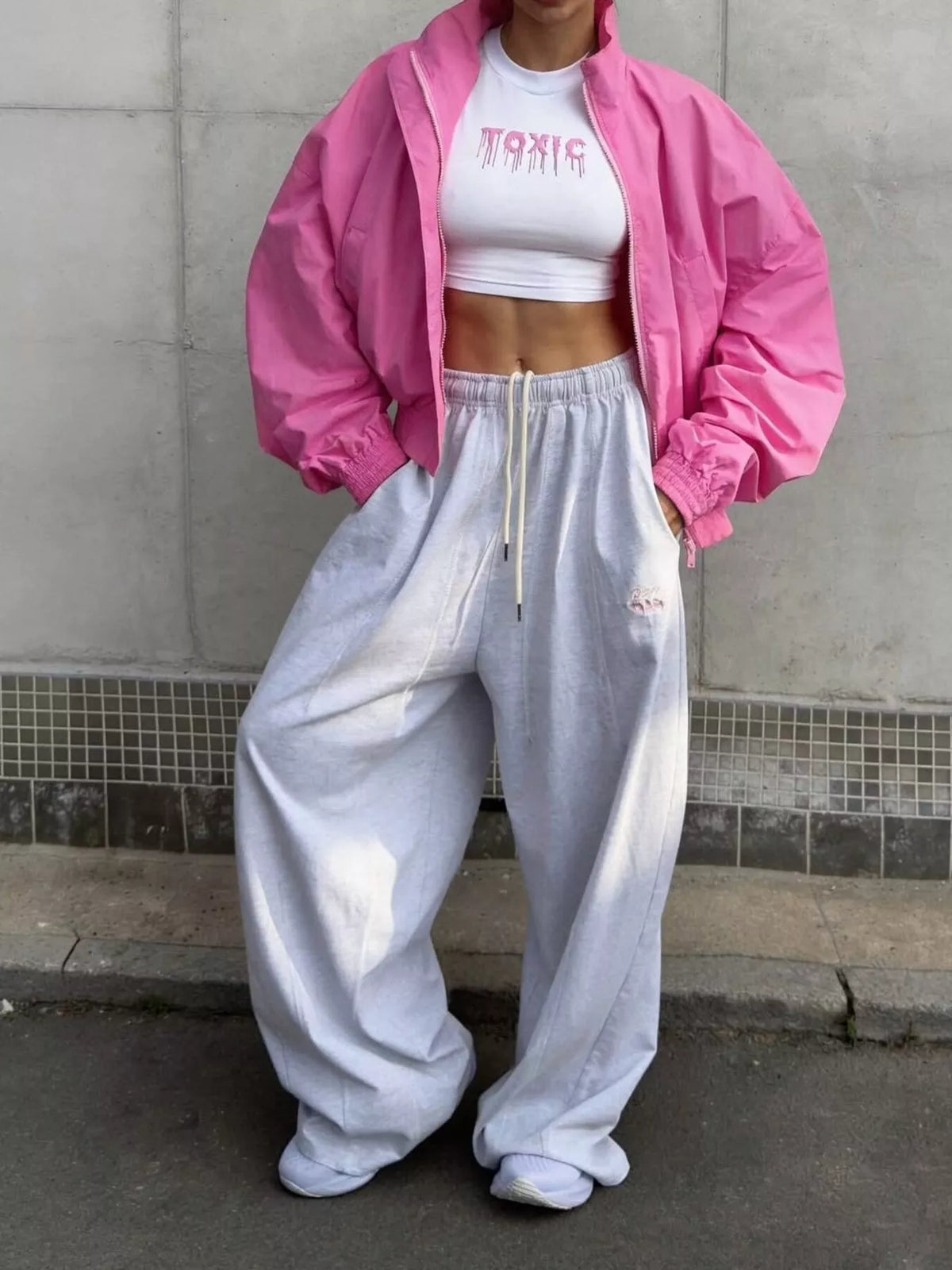 Zip Up Oversized Bomber Jacket, view 2
