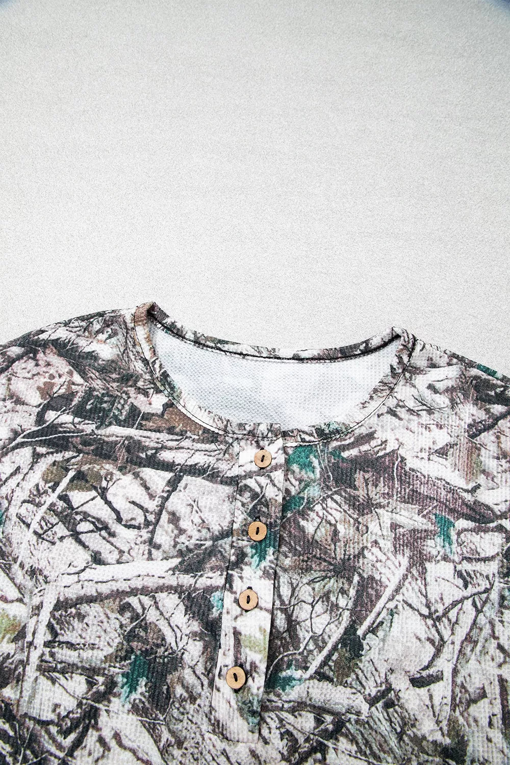 Camo Long Sleeve Top Elastic Waist Shorts Two Piece Set - Lilixa.store