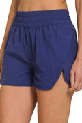 Zenana Windbreaker Smocked Waistband Running Shorts - Lilixa.store