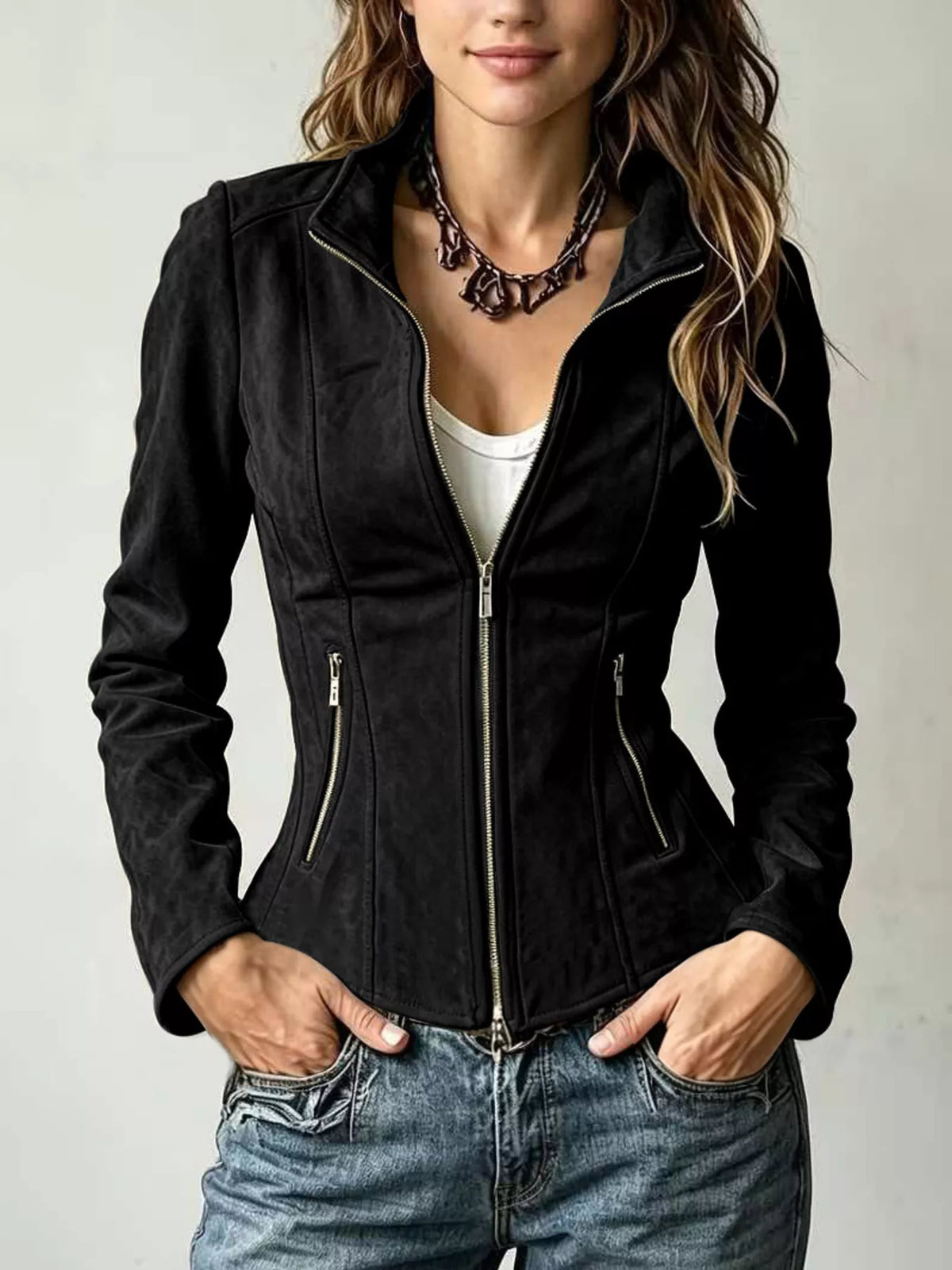 Slim-Fit Zip-Up Jacket