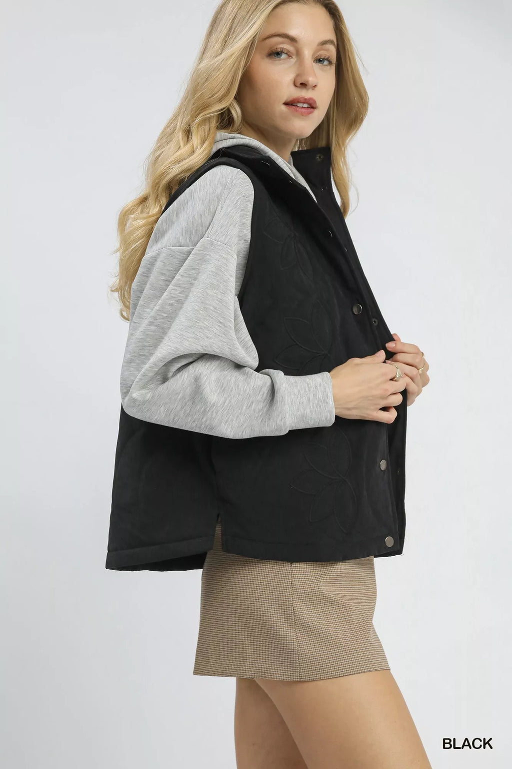 Umgee Quilted Embroidered Vest - Lilixa.store