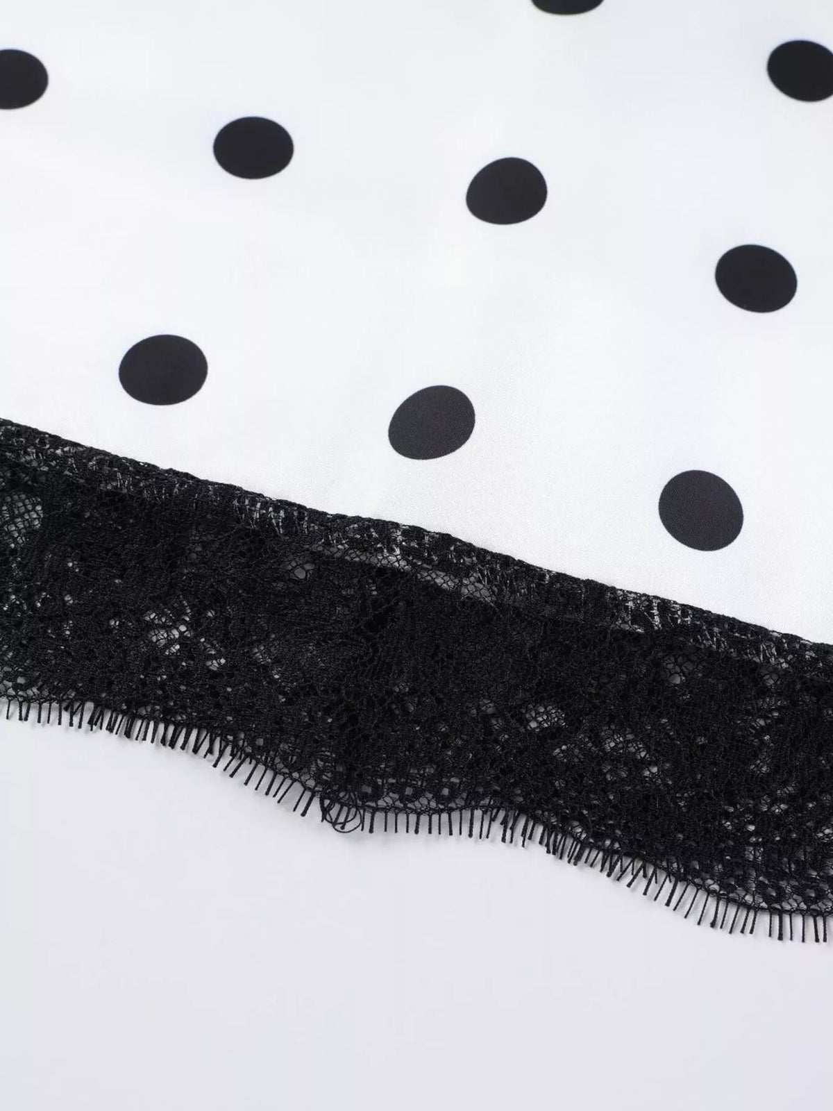 Polka Dot Midi Skirt with Lace Trim - Lilixa.store