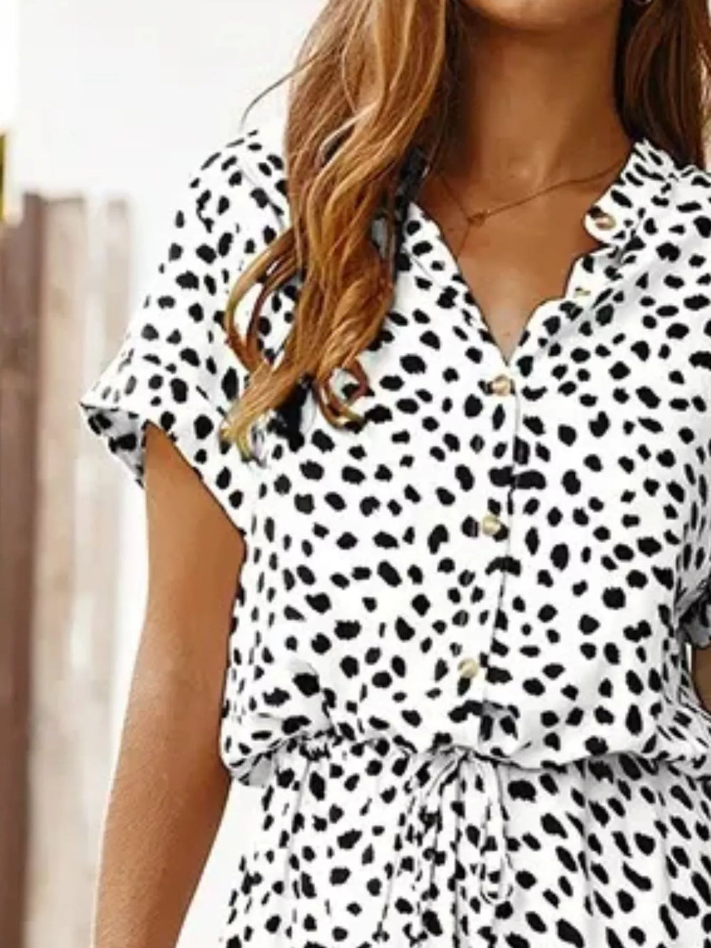 Animal Print Drawstring Waist Midi Dress - Lilixa.store