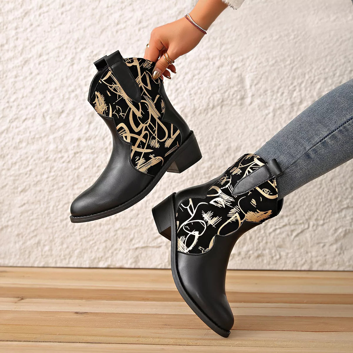 Point Toe Block Heels Boots - Lilixa.store