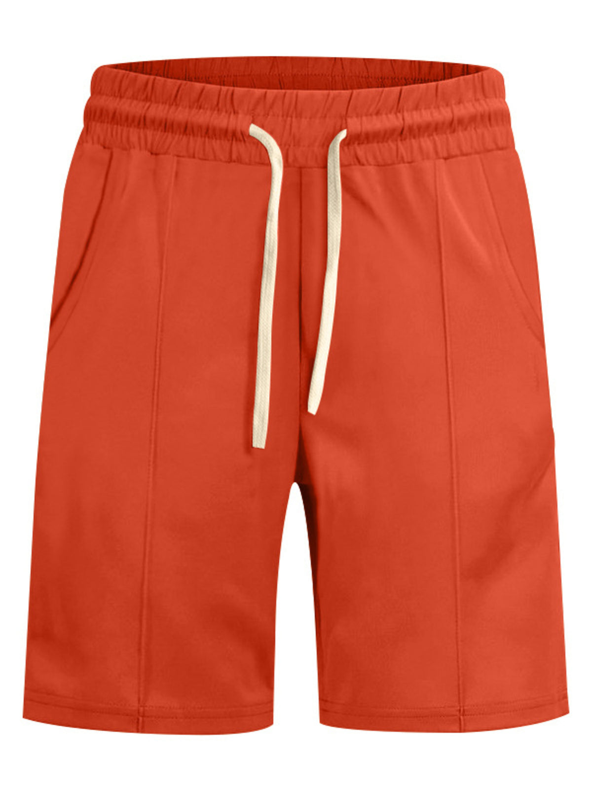 Men's Full Size Casual Drawstring Shorts Plus Size in Orange Red