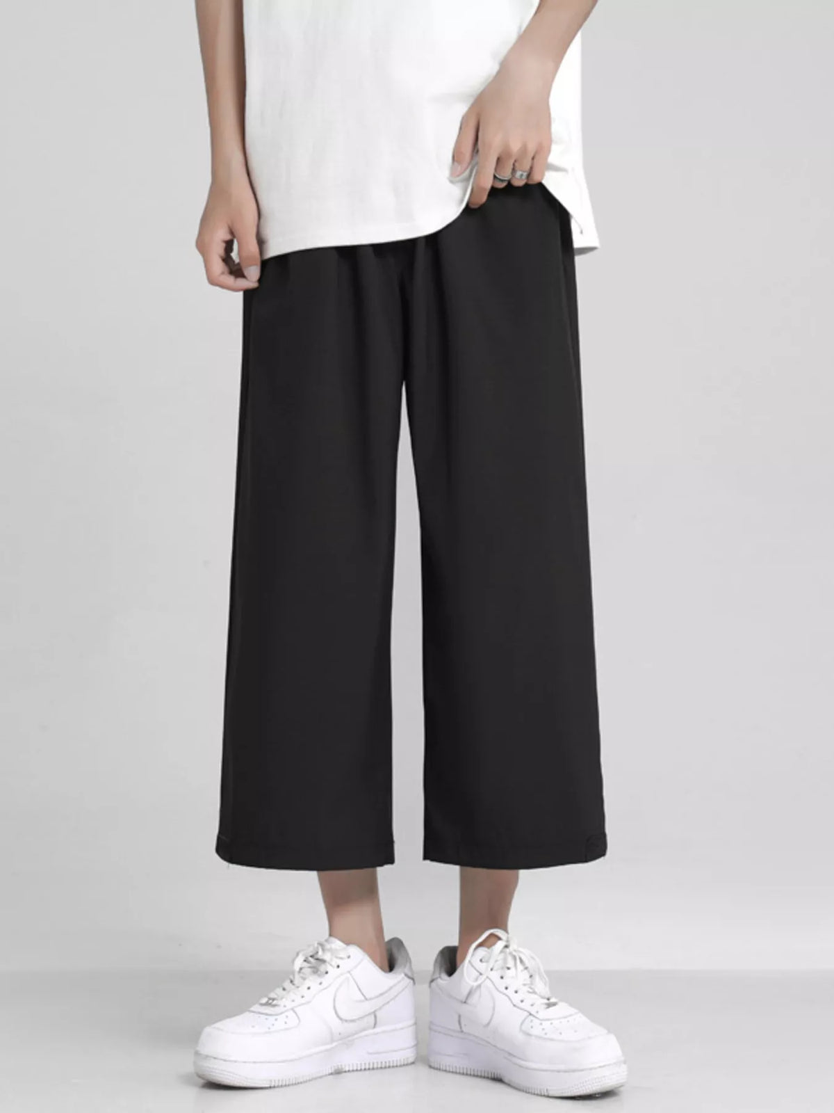Men's Full Size Loose Fit Cropped Pants Plus Size