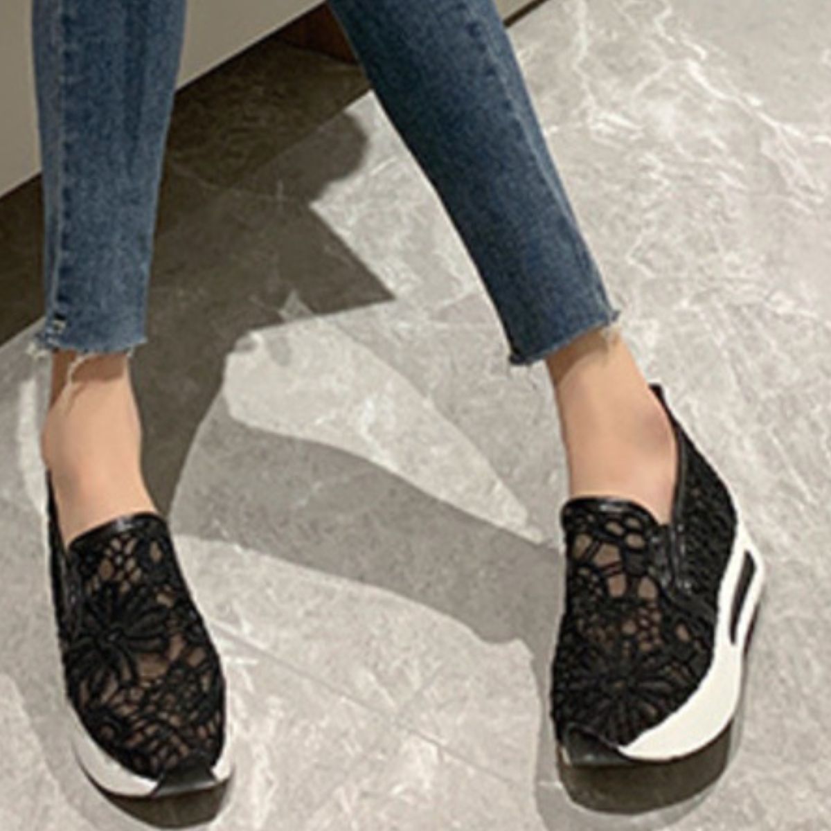 Lace Breathable Platform Slip-On, view 6