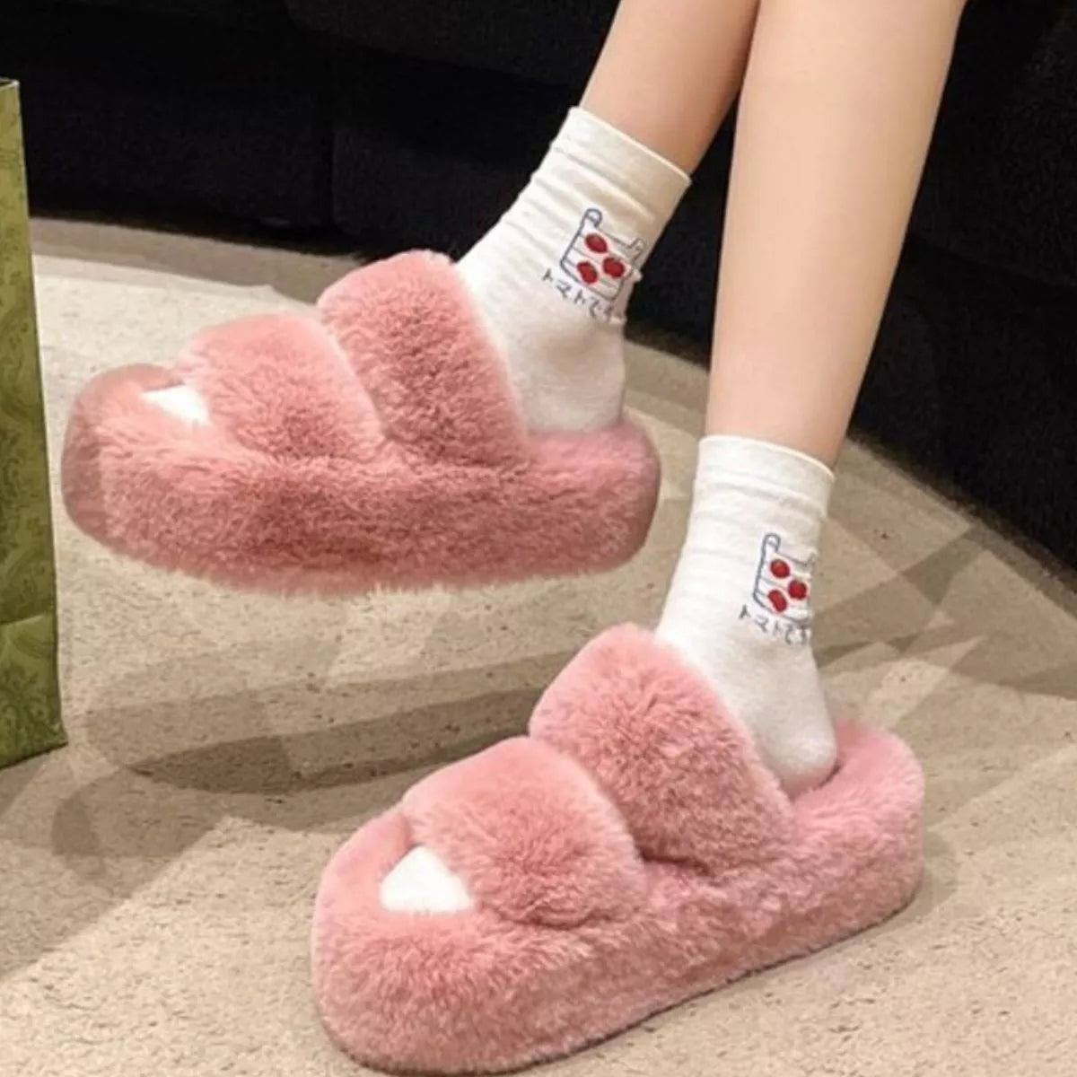 Fuzzy Open Toe Slippers - Lilixa.store