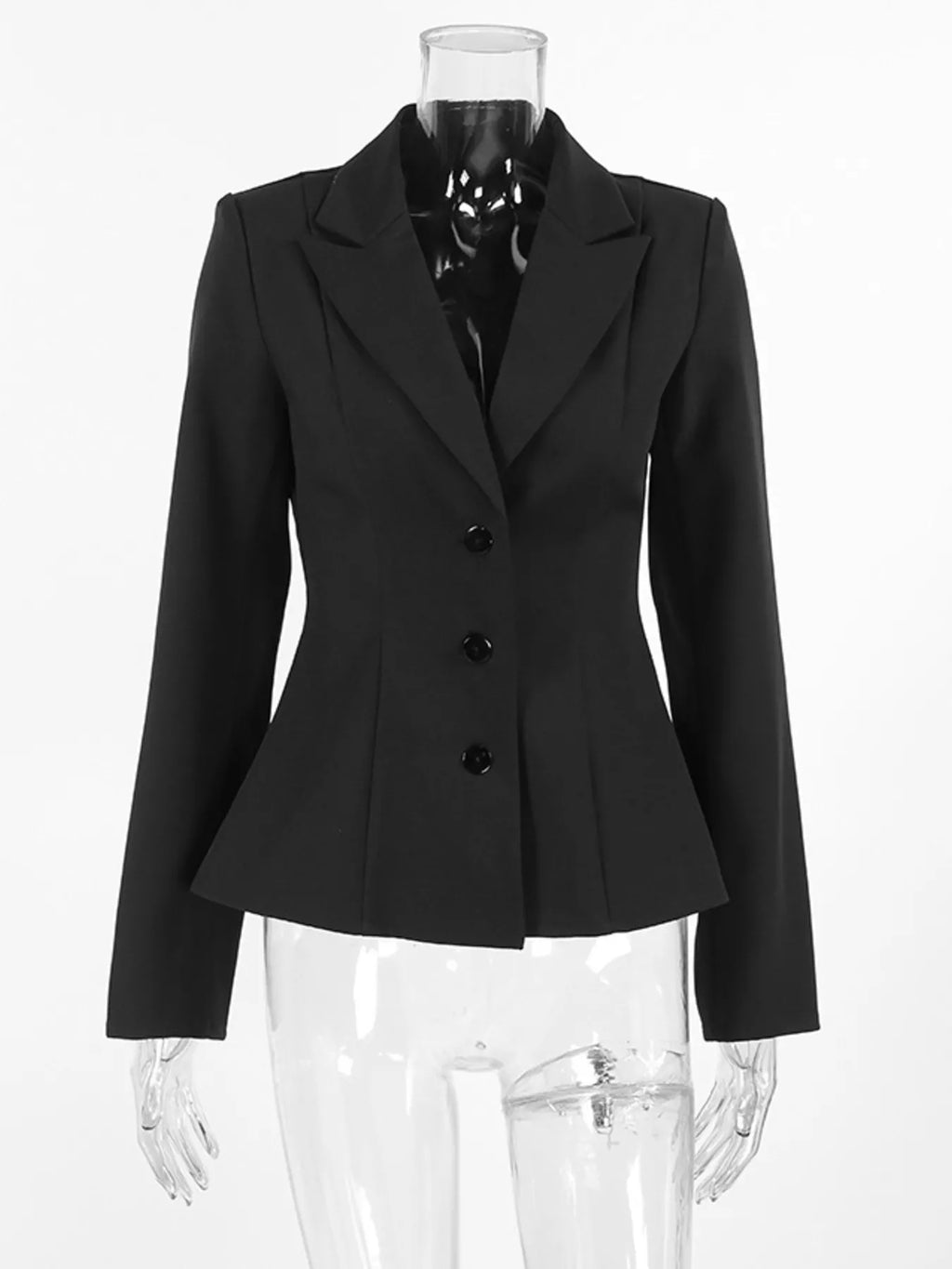 Lapel Collar Button Up Blazer - Lilixa.store