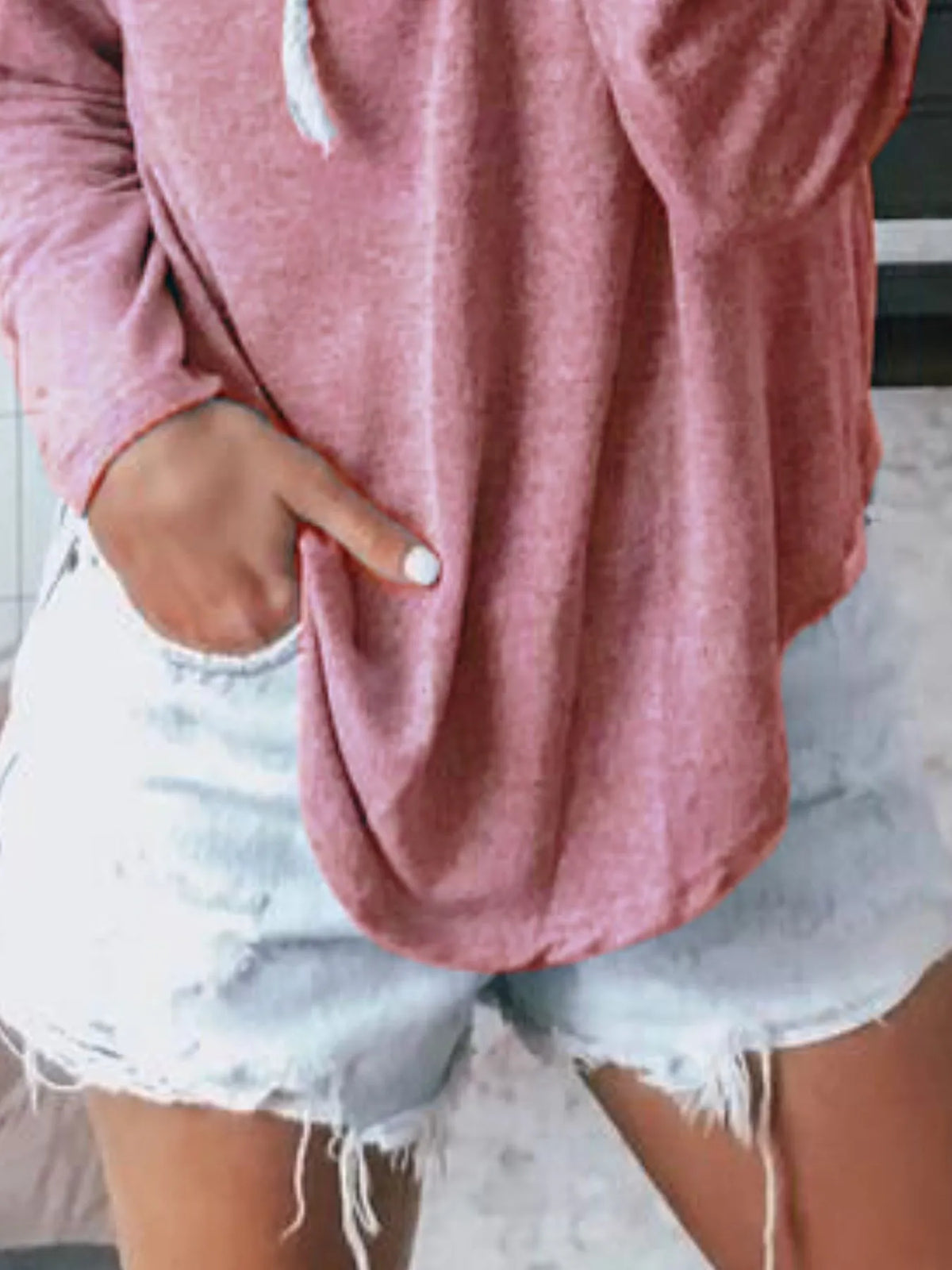 Full Size Drawstring Long Sleeve Hoodie Plus Size - Lilixa.store